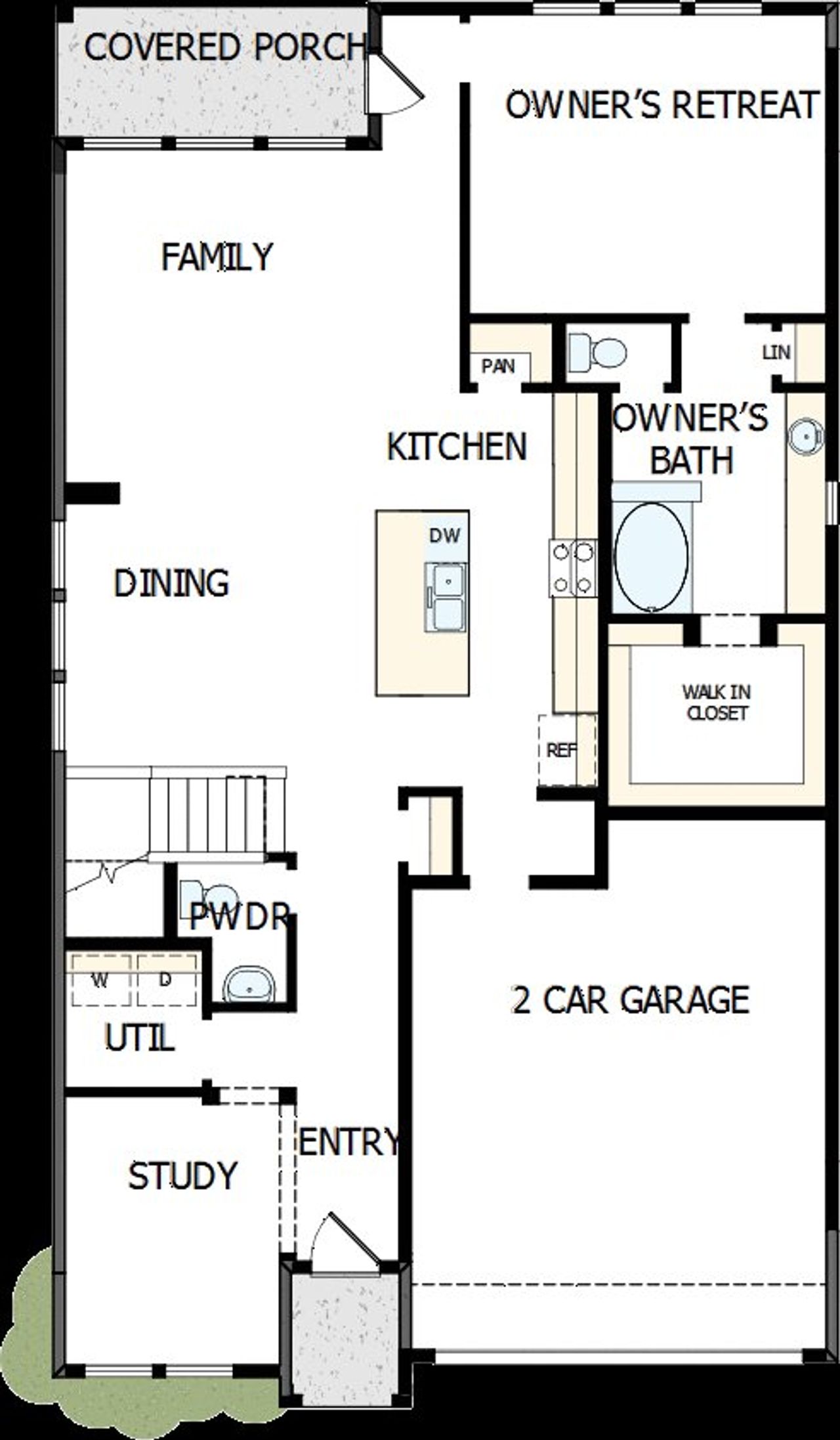 2D floor plan layout for the The Ivyridge by David Weekley Homes in Audubon 45' Homesites, Magnolia, TX (Image 2).