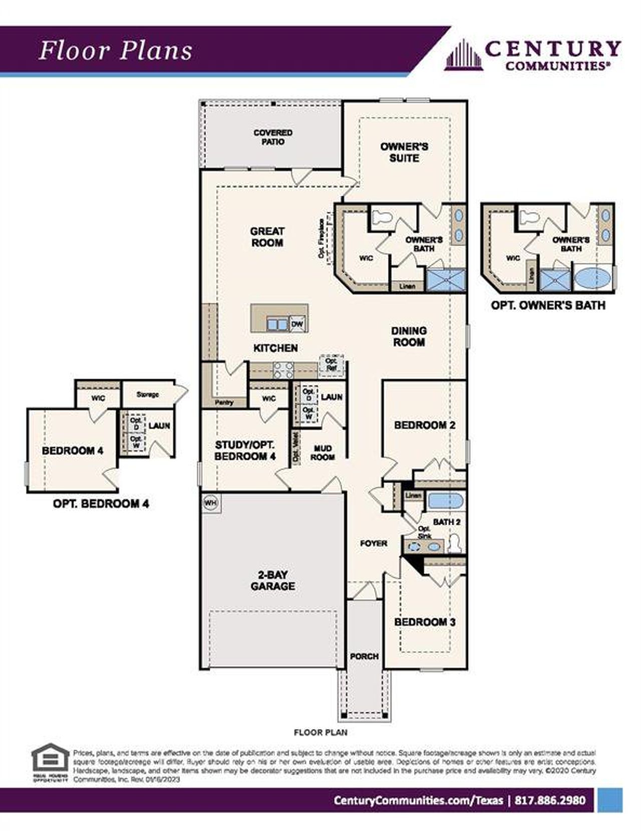 2D floor plan layout of this home in Ambergrove, Royse City, TX (Image 2).