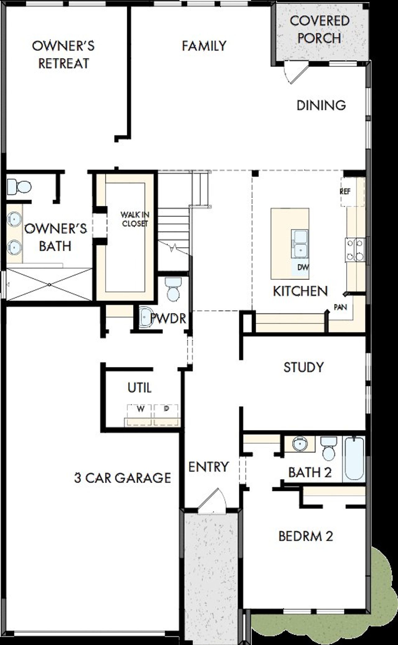2D floor plan layout of this home in Meyer Ranch – Select Reserve Series, New Braunfels, TX (Image 2).