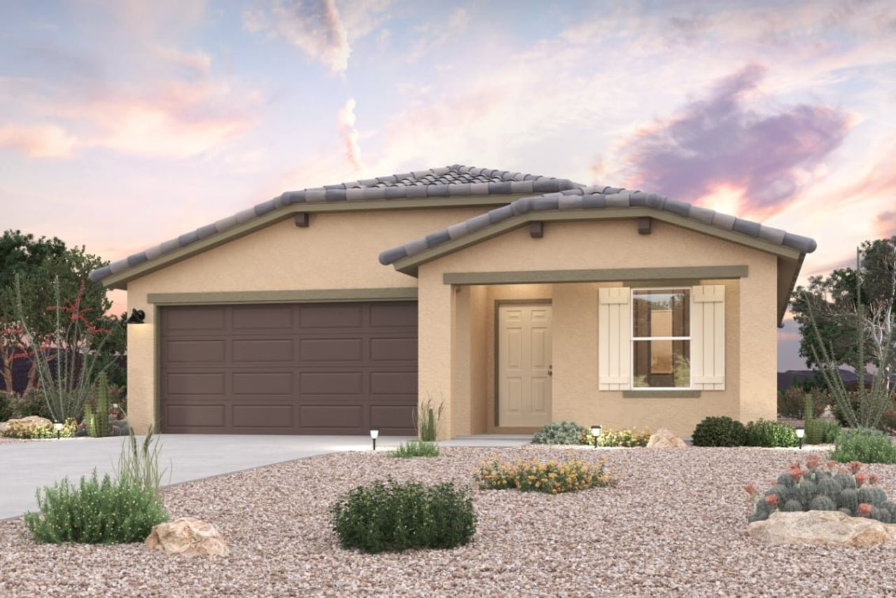 A house with a garage.