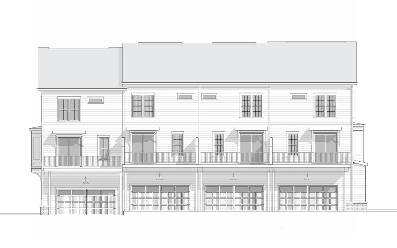 Homeite 320-323, Westbrook 22 and Highland 20 Townhomes Rear Elevation Homeite 320-323, Westbrook 22 and Highland 20 Townhomes Rear Elevation