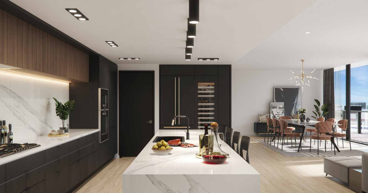 Representative furnished interior of a home built from the The Griffin by Cumby Group in The Colorfield, Austin (Image 2).