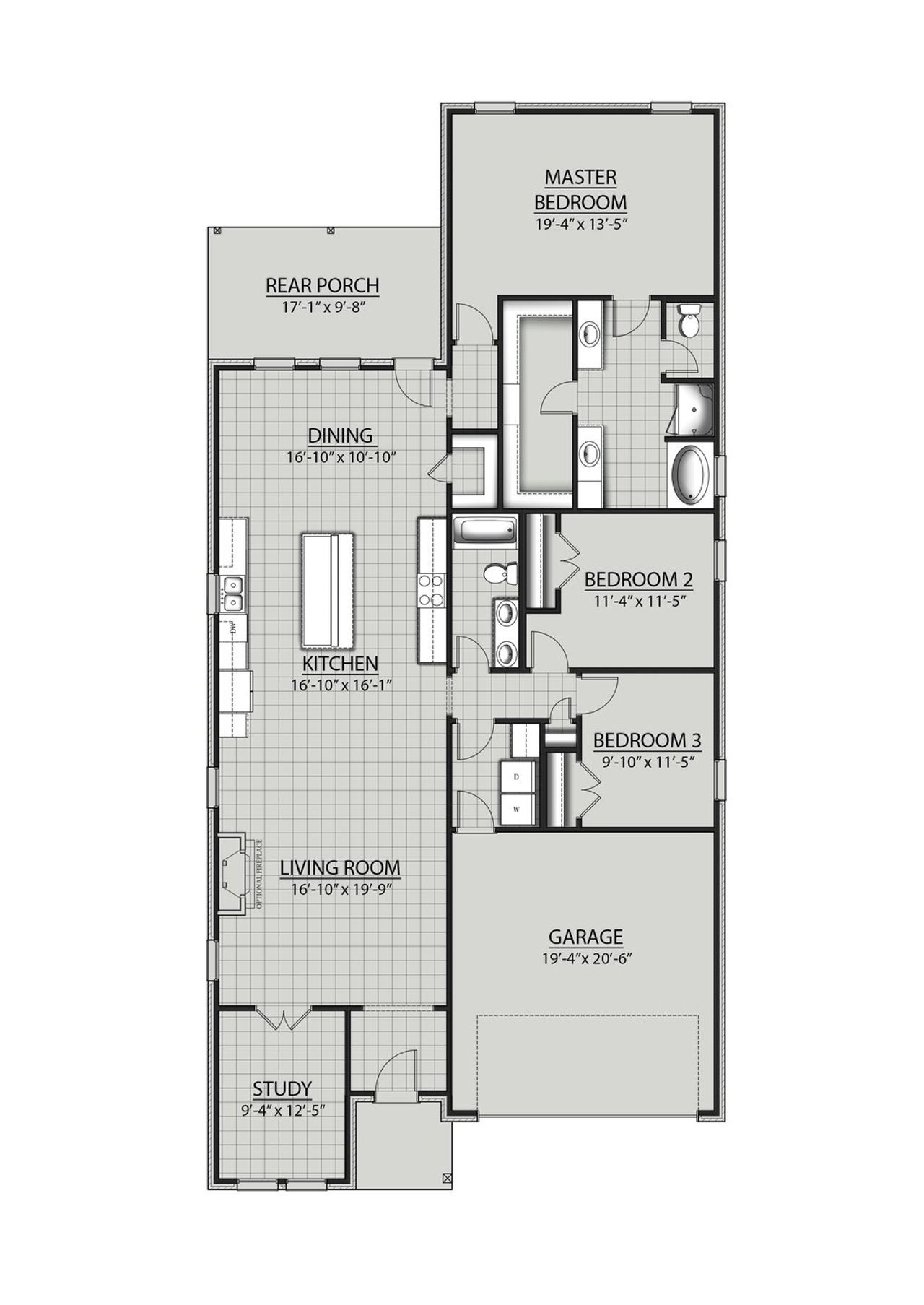 2D floor plan layout for the Boyanci III B by DSLD Homes in Orange Gardens, Orange, TX (Image 2). 2D floor plan layout for the Boyanci III B by DSLD Homes in Orange Gardens, Orange, TX (Image 2).