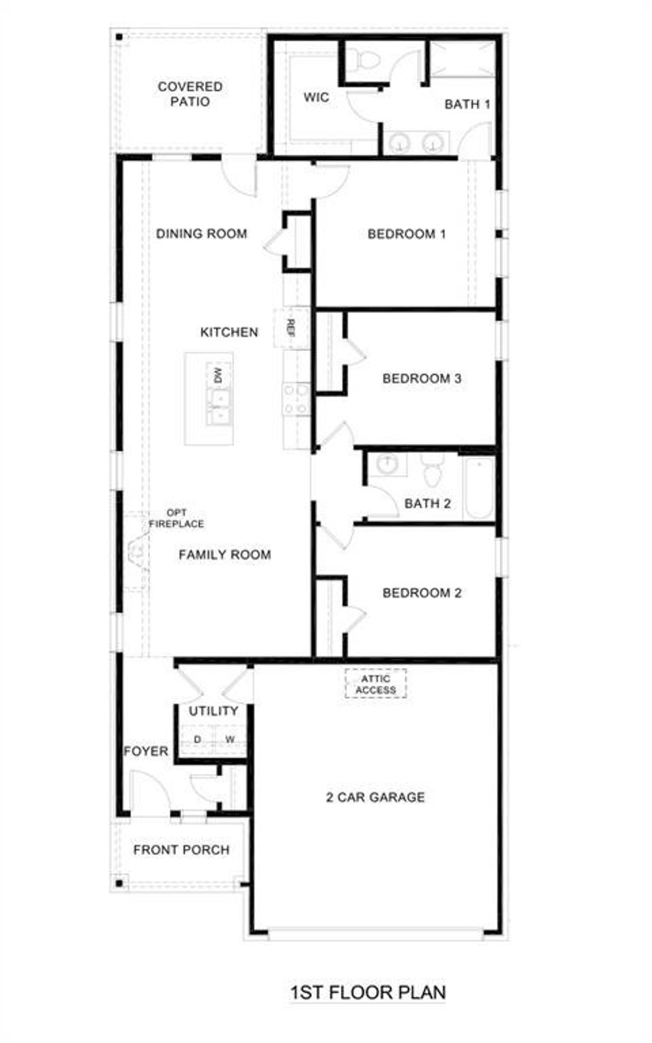 2D floor plan layout of this home in Silverado, Aubrey, TX (Image 2).