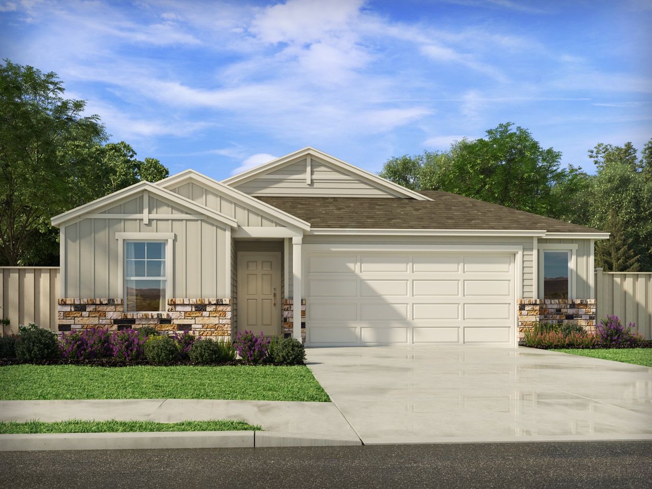 Representative exterior photo of a completed home built from the The Spade (802) by Meritage Homes in Waterstone Crossing, Kyle, TX (Image 2). Representative exterior photo of a completed home built from the The Spade (802) by Meritage Homes in Waterstone Crossing, Kyle, TX (Image 2).