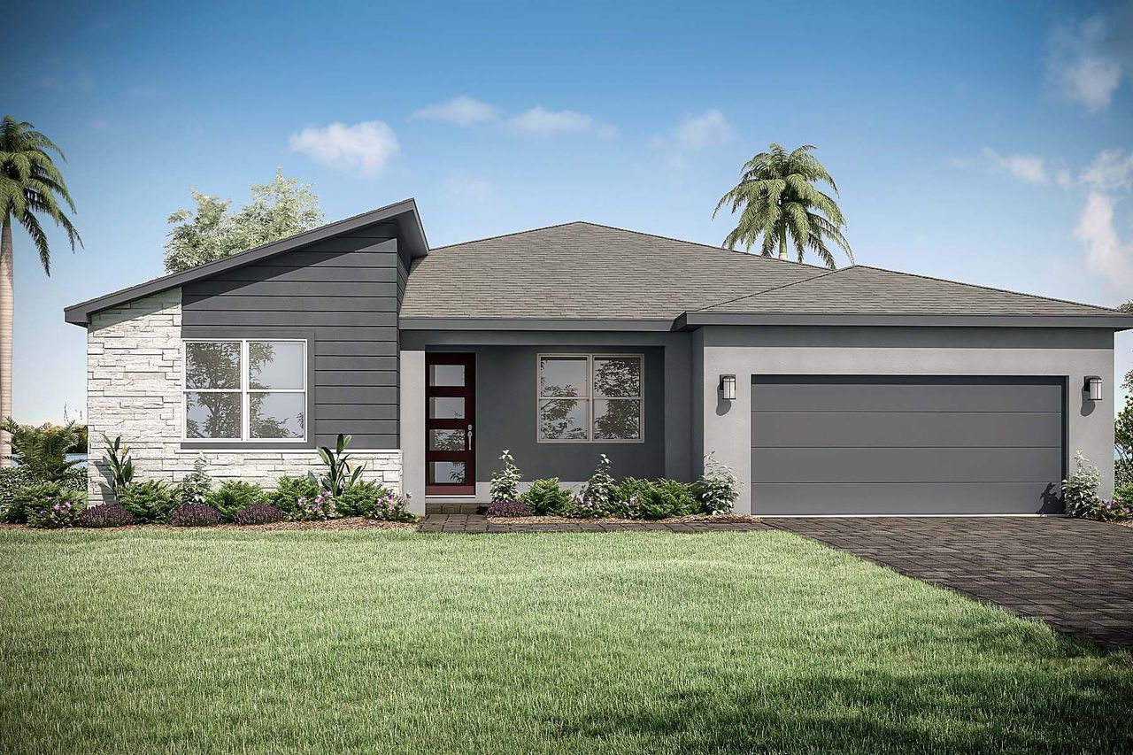 Representative exterior photo of a completed home built from the Citron by Mattamy Homes in Tradition - Kenley, Port St. Lucie, FL (Image 2).