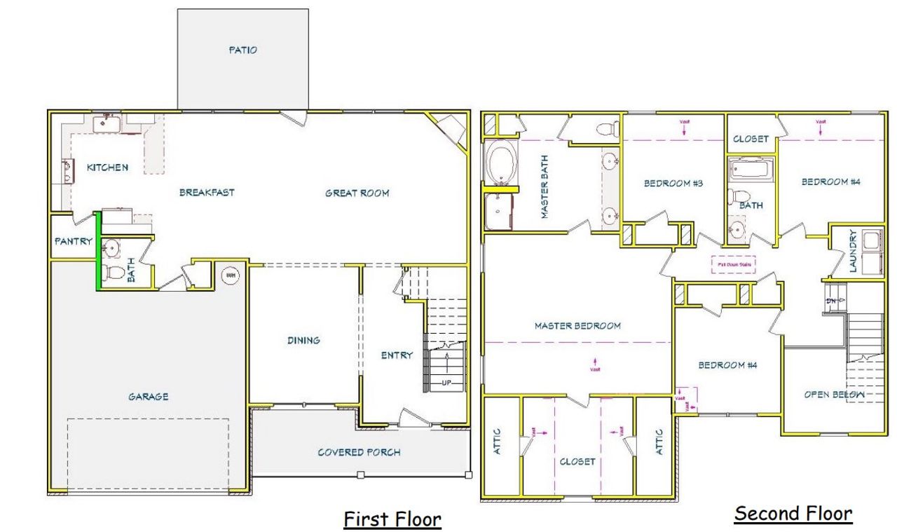 2D floor plan layout for the Harris by Capshaw in Garden Walk, Jackson, GA (Image 2).
