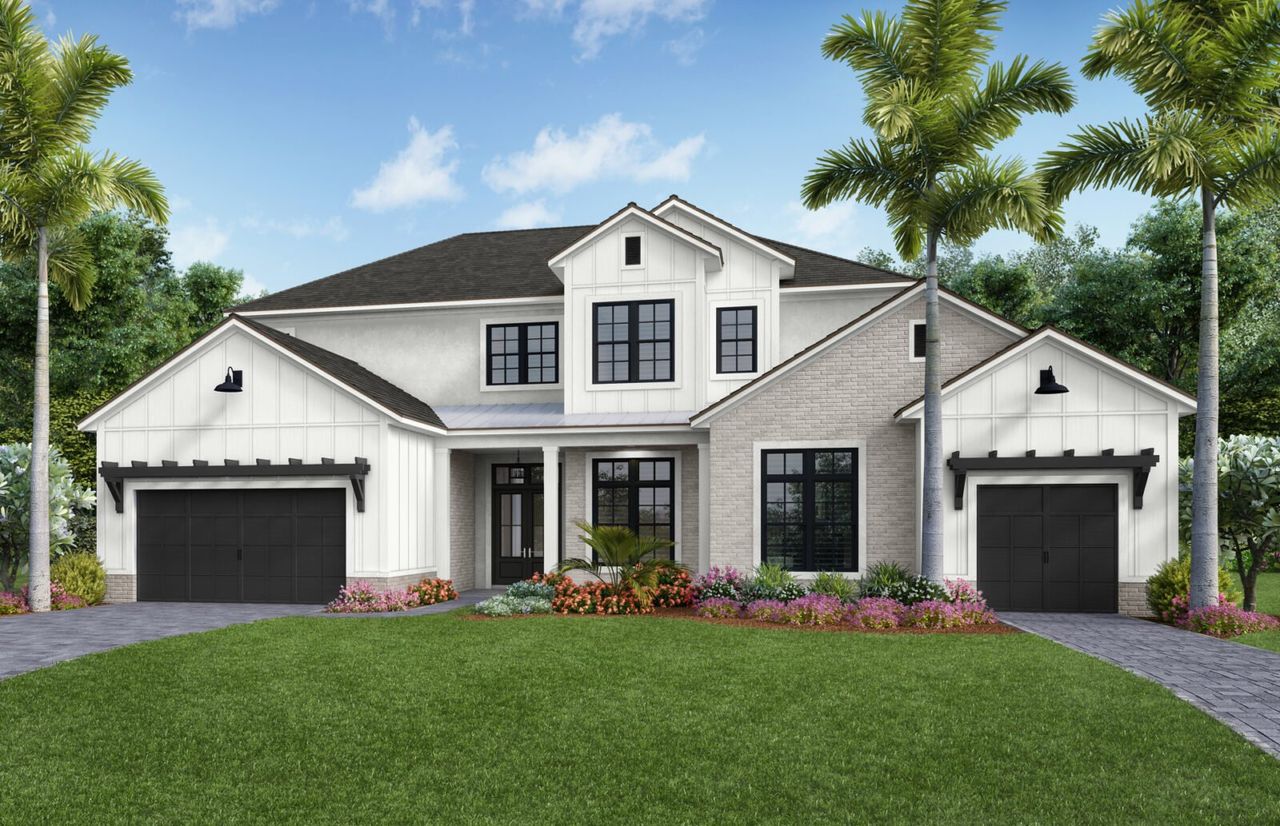 Representative exterior photo of a completed home built from the Monterey 2 by Neal Signature Homes in Waterbury Park, Bradenton, FL (Image 2).