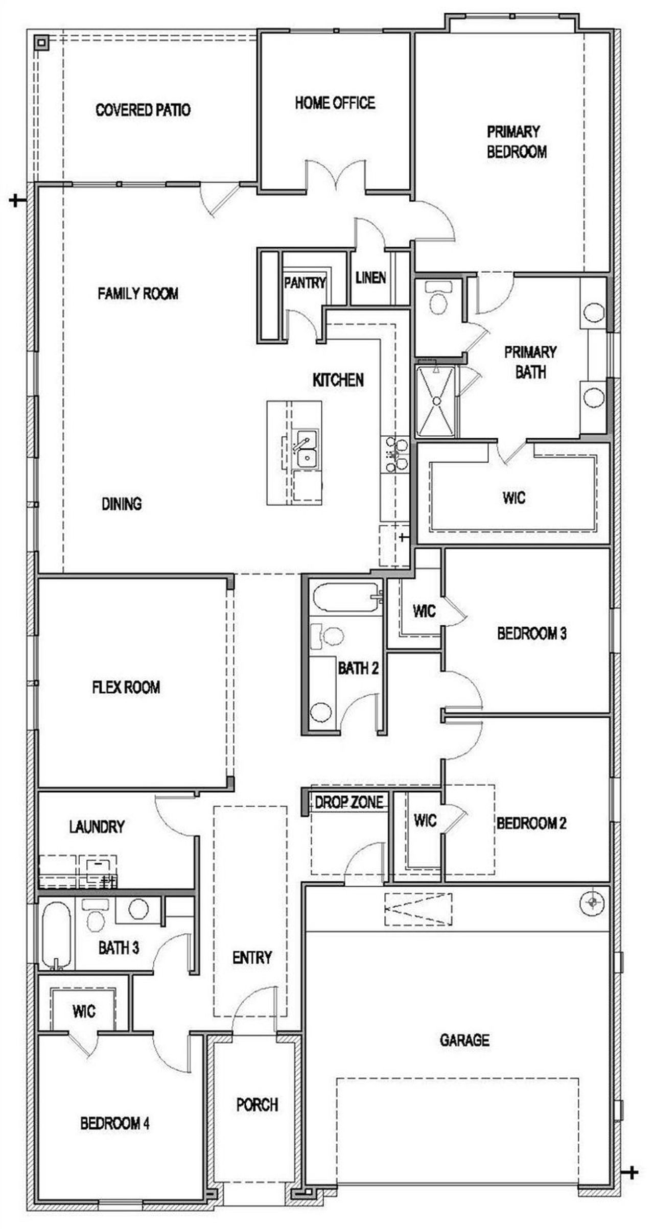 2D floor plan layout of this home in Blackhawk, Pflugerville, TX (Image 2).