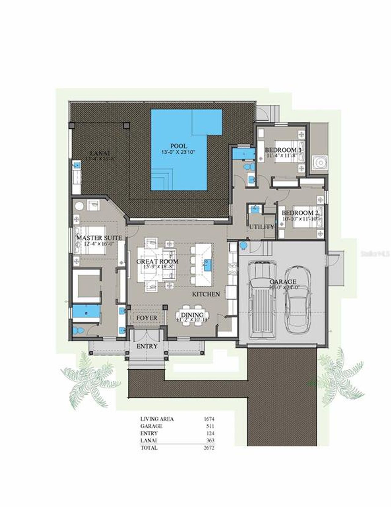 2D floor plan layout of this home in , Placida, FL (Image 2).
