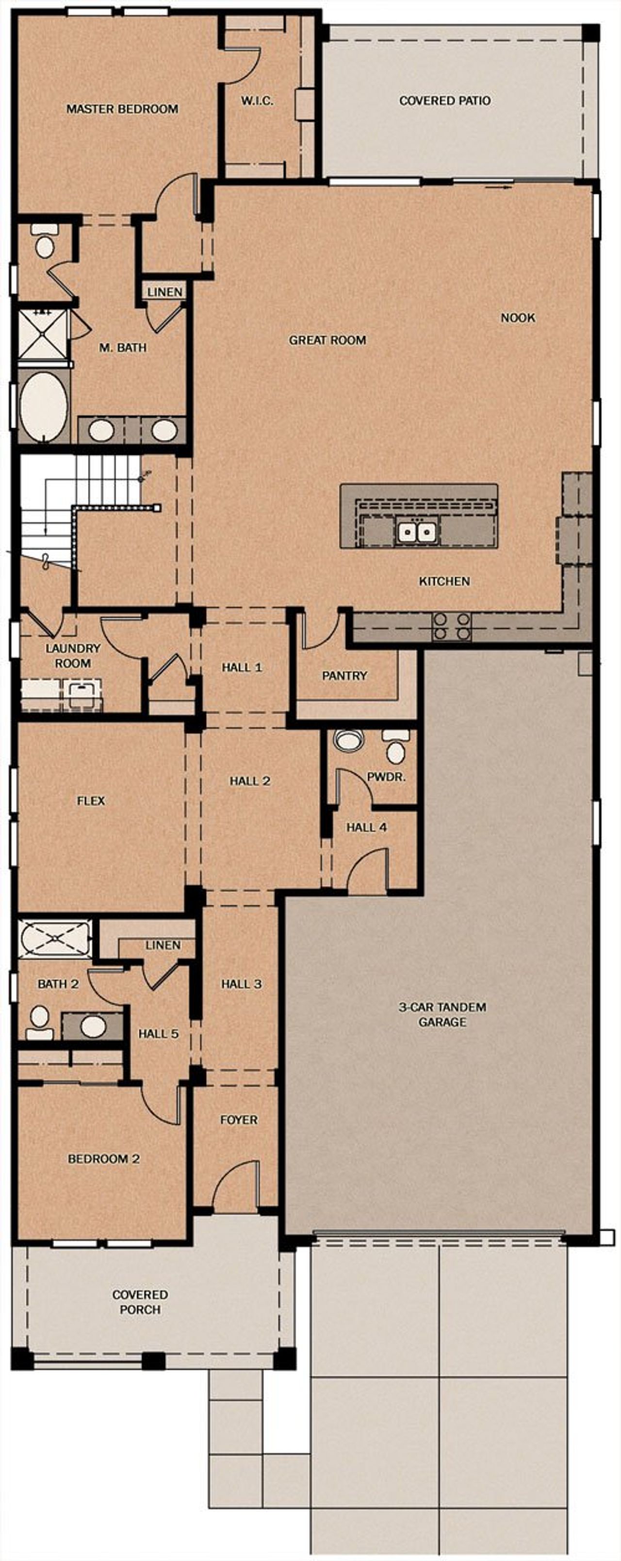 2D floor plan layout of this home in Ridgeline at Acclaim, Avondale, AZ (Image 2).