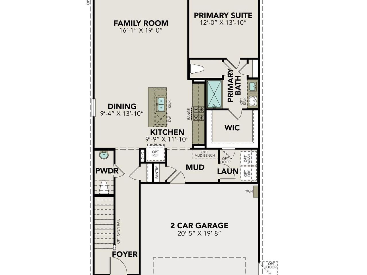 2D floor plan layout of this home in Spring Branch Crossing, Conroe, TX (Image 2).