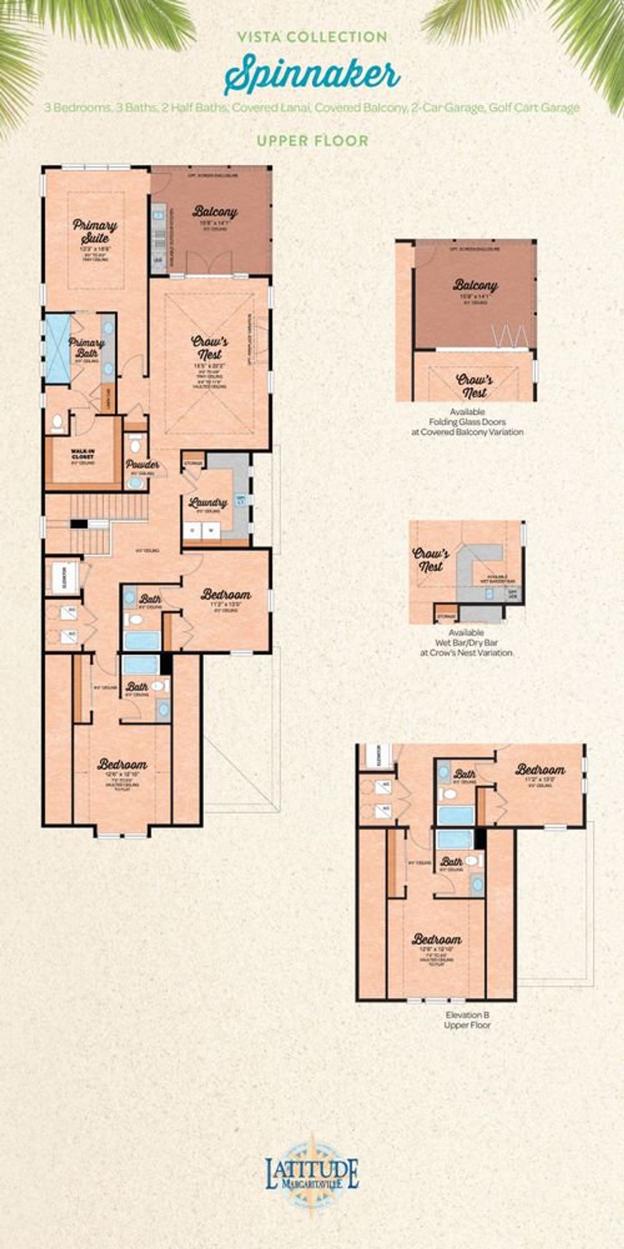 2D floor plan layout for the Spinnaker by Minto Communities in Latitude Margaritaville Watersound, Panama City Beach, FL (Image 2). 2D floor plan layout for the Spinnaker by Minto Communities in Latitude Margaritaville Watersound, Panama City Beach, FL (Image 2).