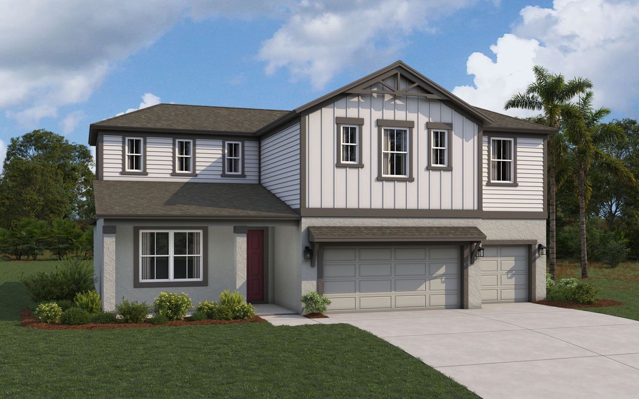 Representative exterior photo of a completed home built from the Jasper by William Ryan Homes in Pinecone Reserve, Brooksville, FL (Image 2).