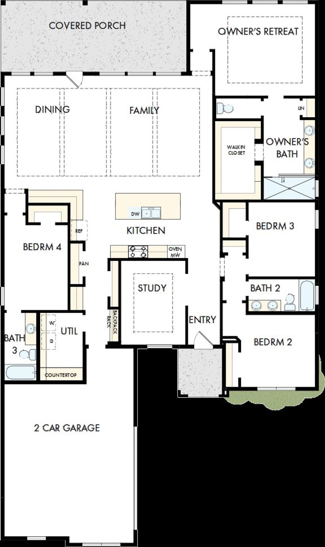 2D floor plan layout of this home in Terraces – Classics, Rockwall, TX (Image 2).