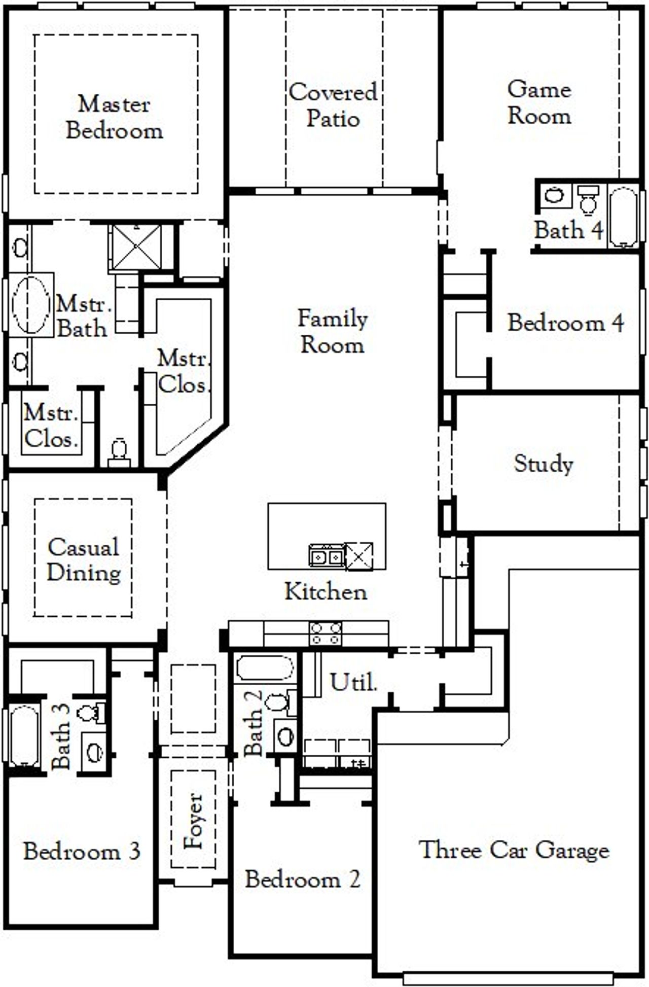 2D floor plan layout of this home in Blackhawk, Pflugerville, TX (Image 2).