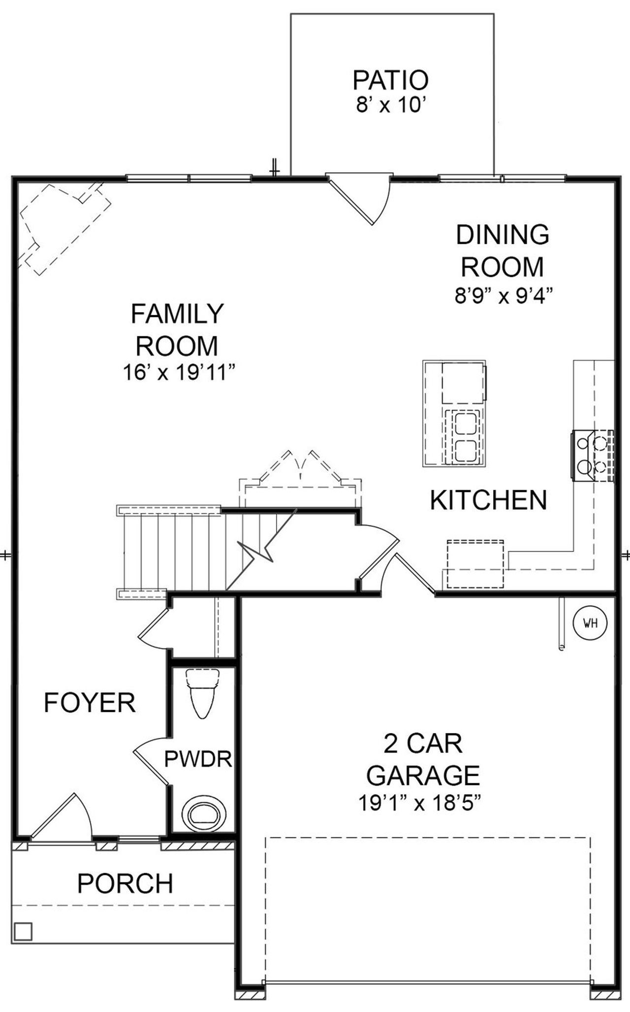 2D floor plan layout for the Hanson by KM Homes in Astoria, Locust Grove, GA (Image 2).
