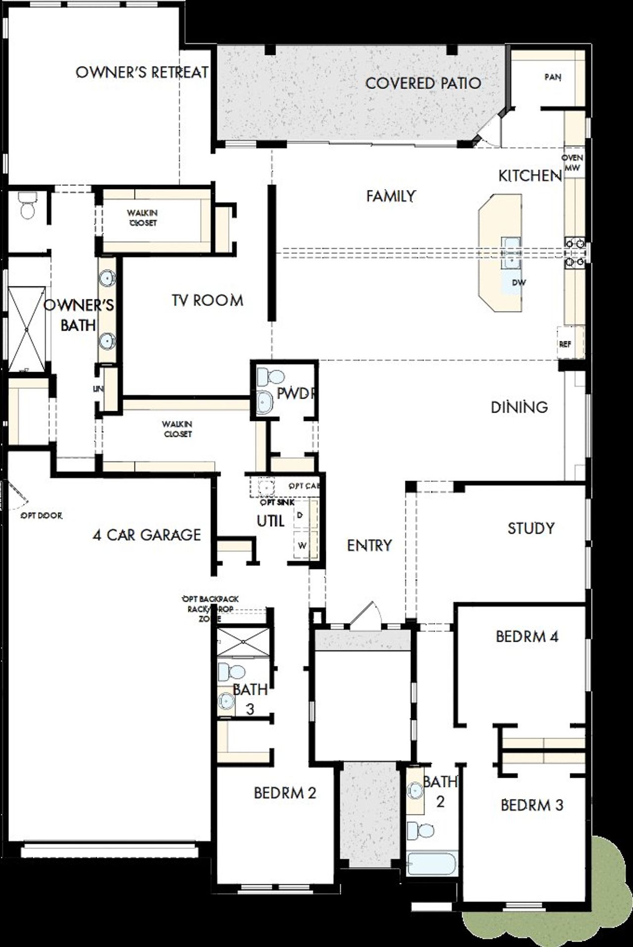 2D floor plan layout of this home in Escena at Blossom Rock, Apache Junction, AZ (Image 2).