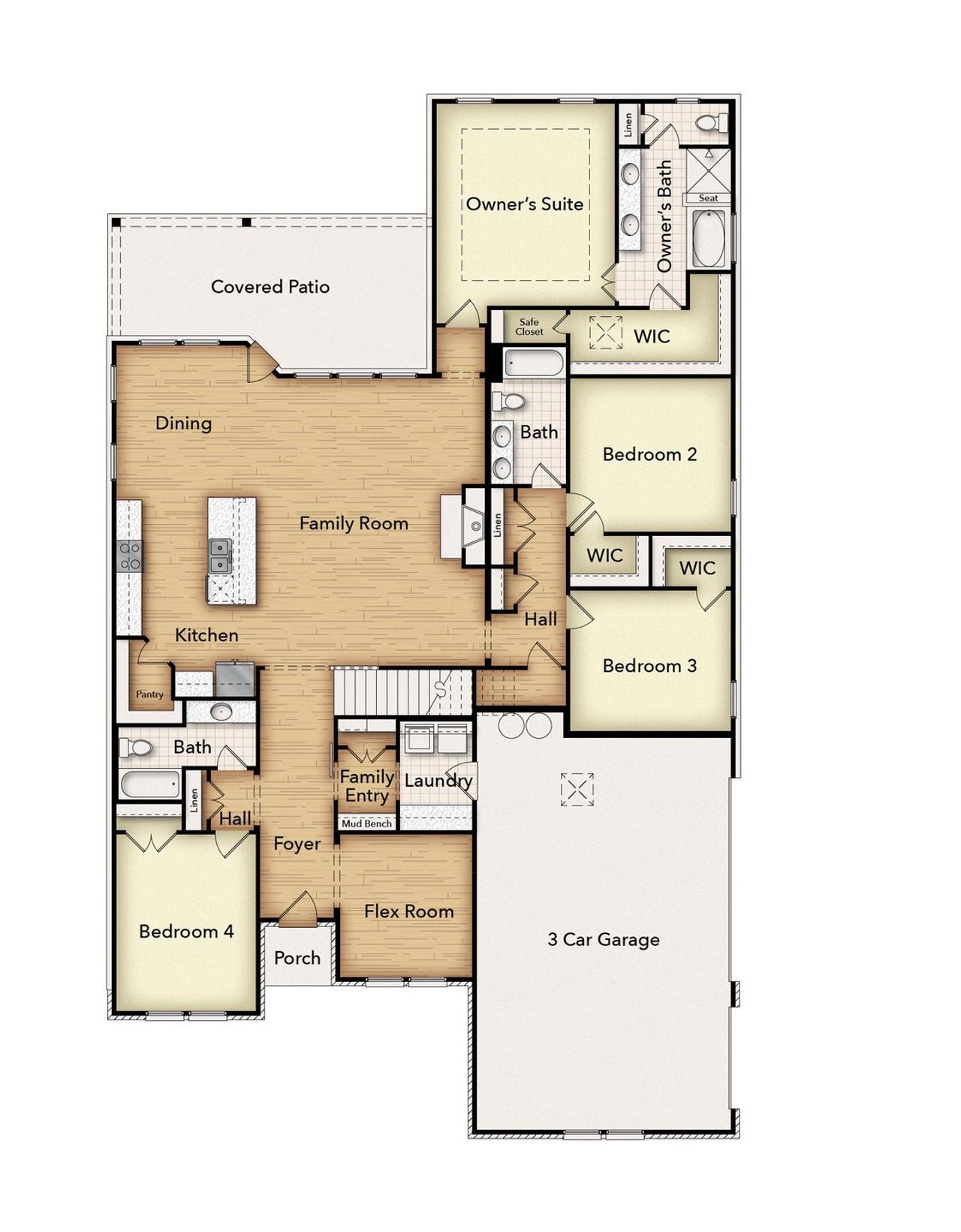 2D floor plan layout of this home in Fannin Ranch, Leonard, TX (Image 2). 2D floor plan layout of this home in Fannin Ranch, Leonard, TX (Image 2).