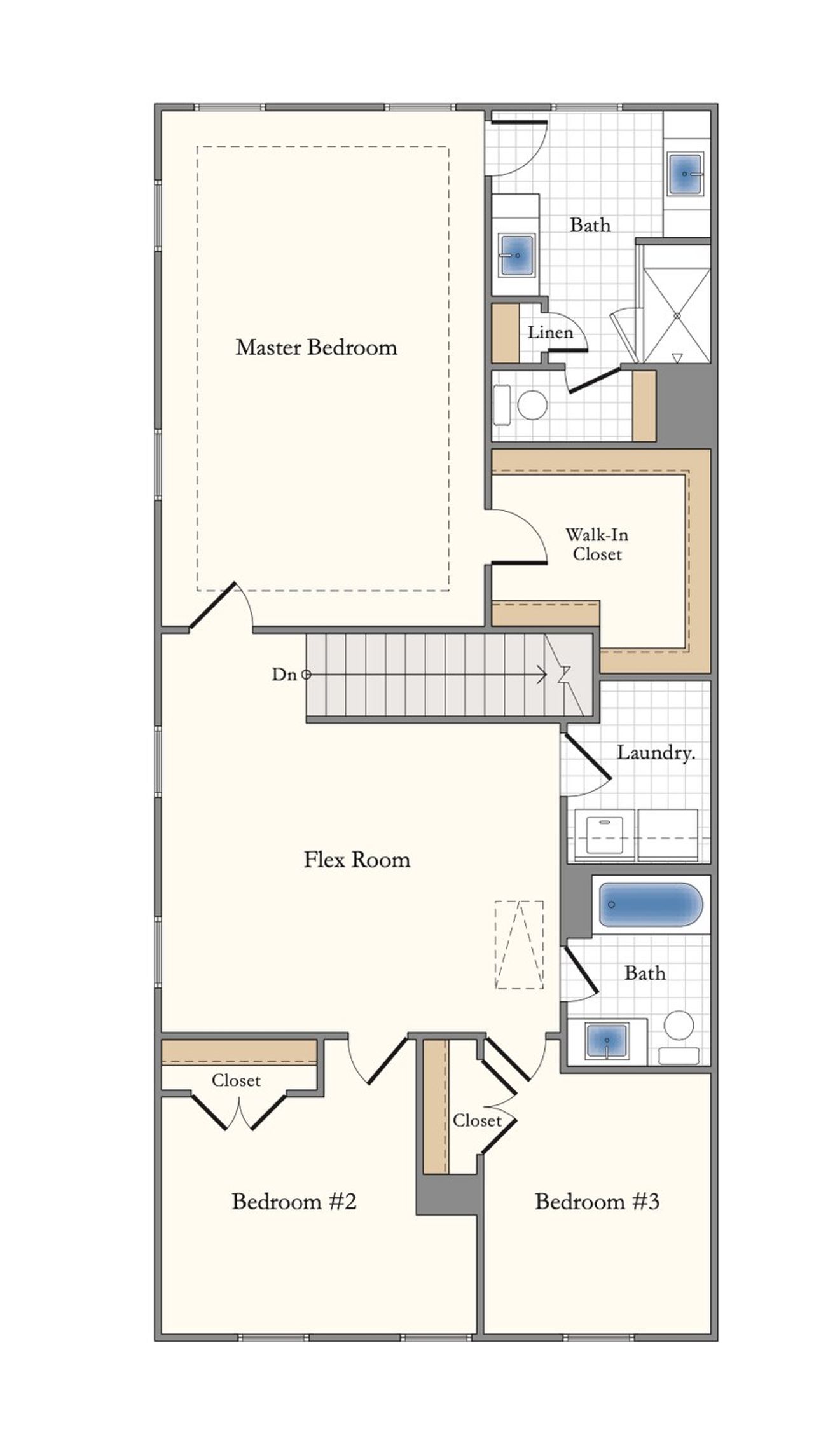 2D floor plan layout for the Eastmore by Crawford Creek Communities in Eastmore, Conyers, GA (Image 2).