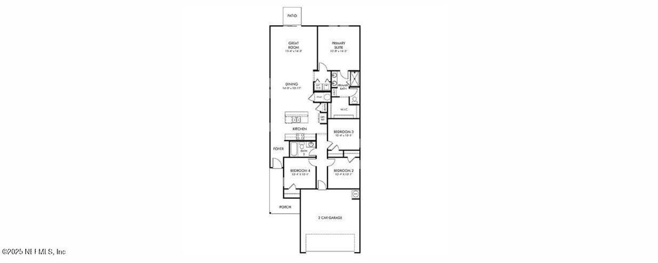 2D floor plan layout of this home in Flagler Village - Classic Series, Palm Coast, FL (Image 2).
