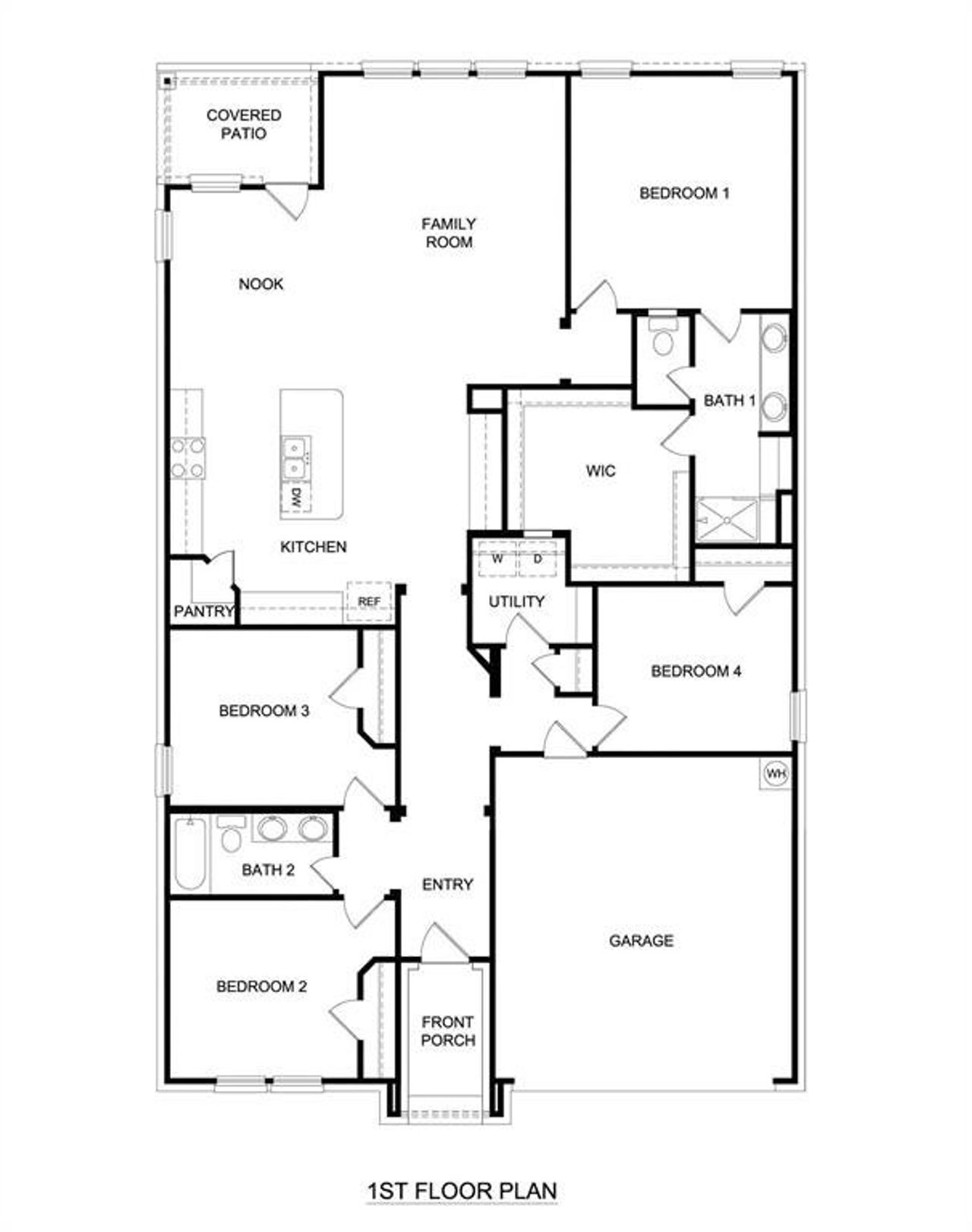 2D floor plan layout of this home in Silverado, Aubrey, TX (Image 2).