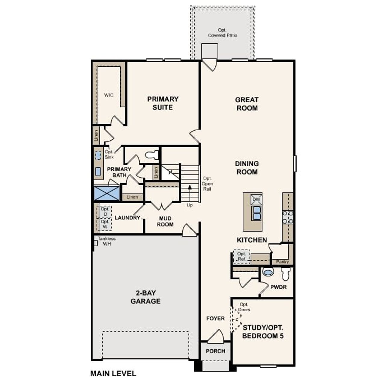 2D floor plan layout for the Savannah by Century Communities in Sanford Farms, Waller, TX (Image 2).