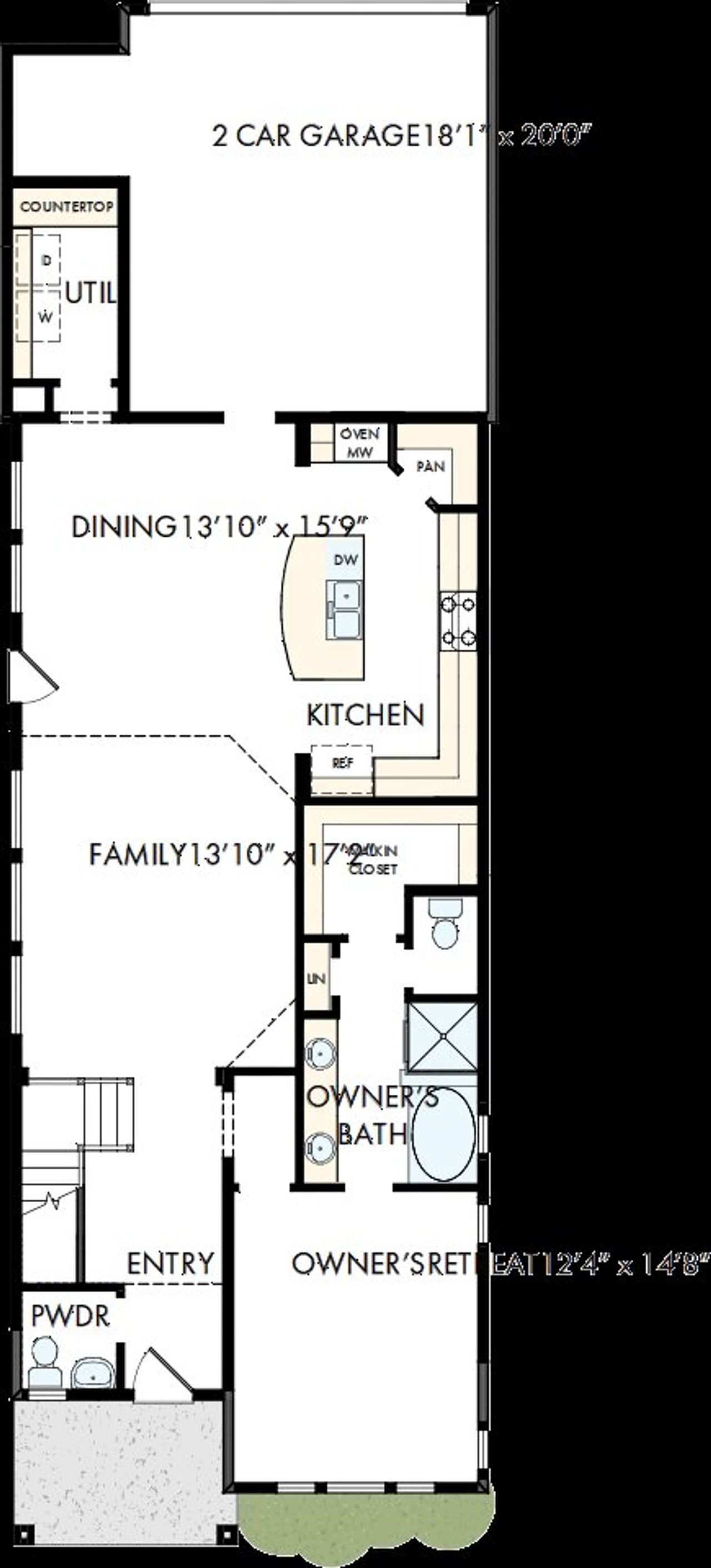 2D floor plan layout of this home in Walsh Cottage, Fort Worth, TX (Image 2).