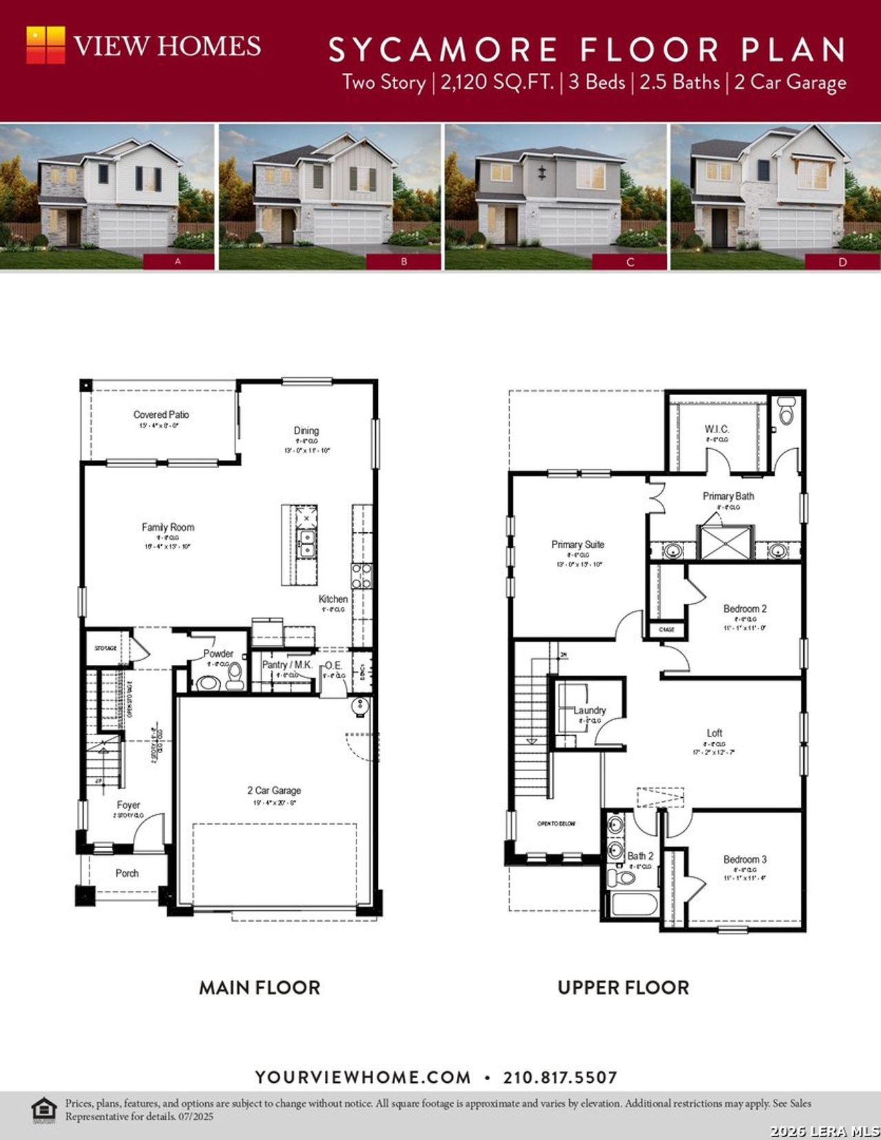 2D floor plan layout of this home in Fairway Crossing, San Antonio, TX (Image 2).