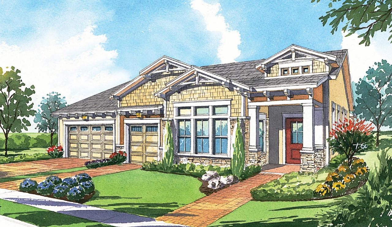 Representative exterior photo of a completed home built from the Smyrna by Jones Homes USA in Twin Lakes, St. Cloud, FL (Image 2).