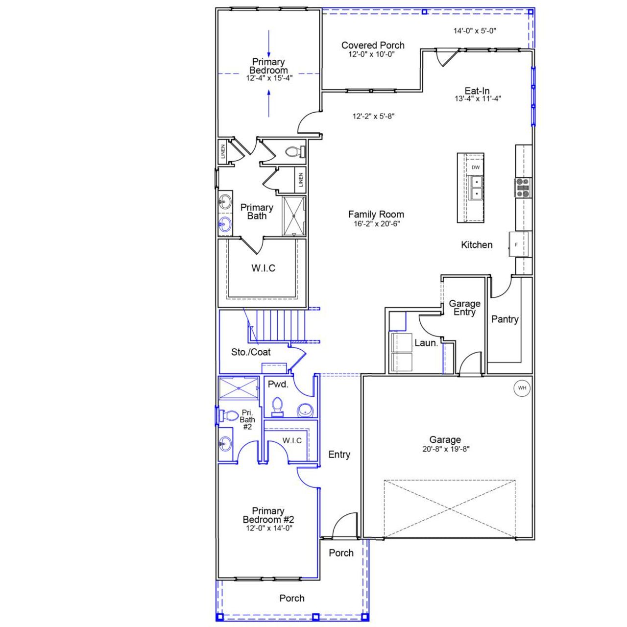 2D floor plan layout of this home in Allston Park, Calabash, NC (Image 2).