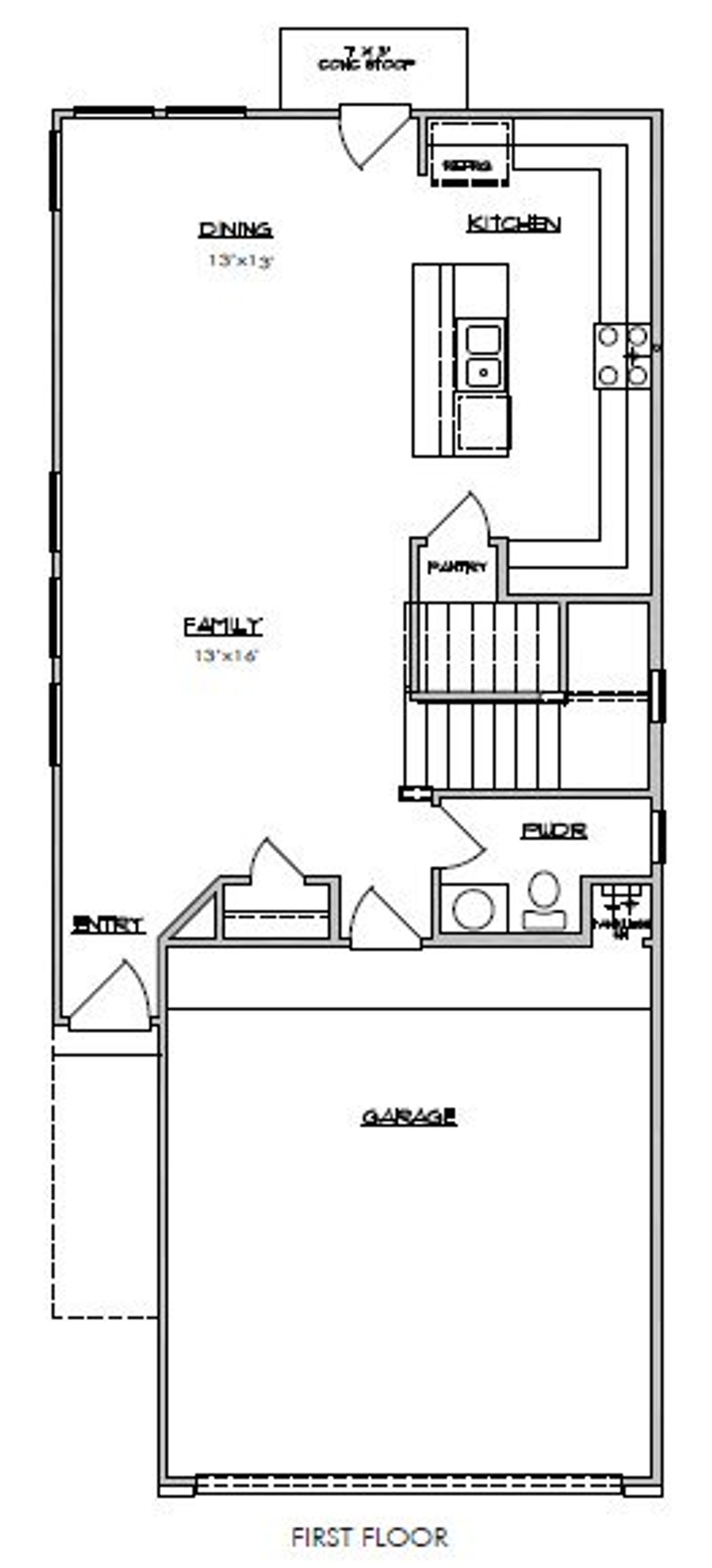 2D floor plan layout of this home in Park Hill Villas, Stafford, TX (Image 2).