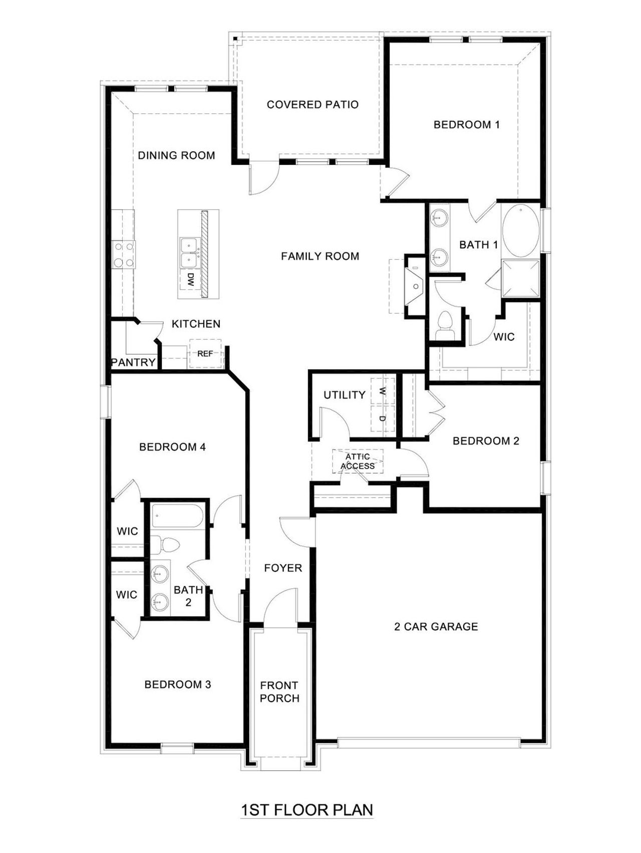 2D floor plan layout of this home in Morning Ridge, Princeton, TX (Image 2).
