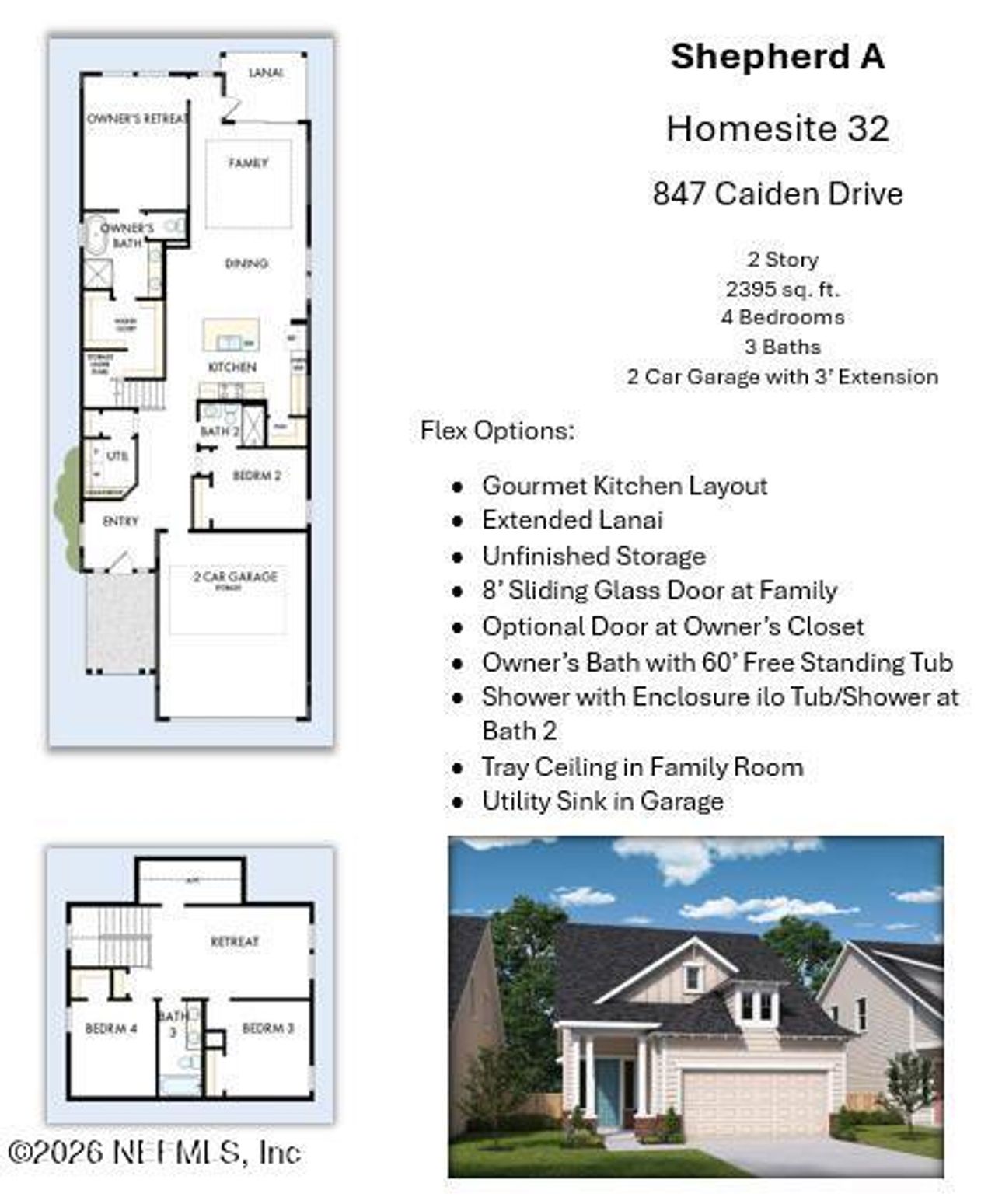 2D floor plan layout of this home in , Ponte Vedra, FL (Image 2).