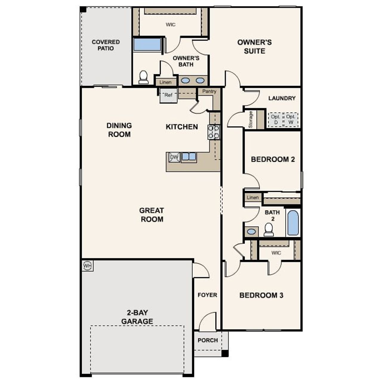 2D floor plan layout for the Palo Verde by Century Complete in Cross Creek Ranch, Coolidge, AZ (Image 2).