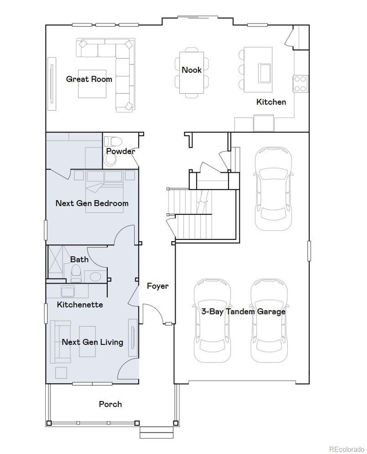 2D floor plan layout of this home in Timber Lark, Fort Collins, CO (Image 2).