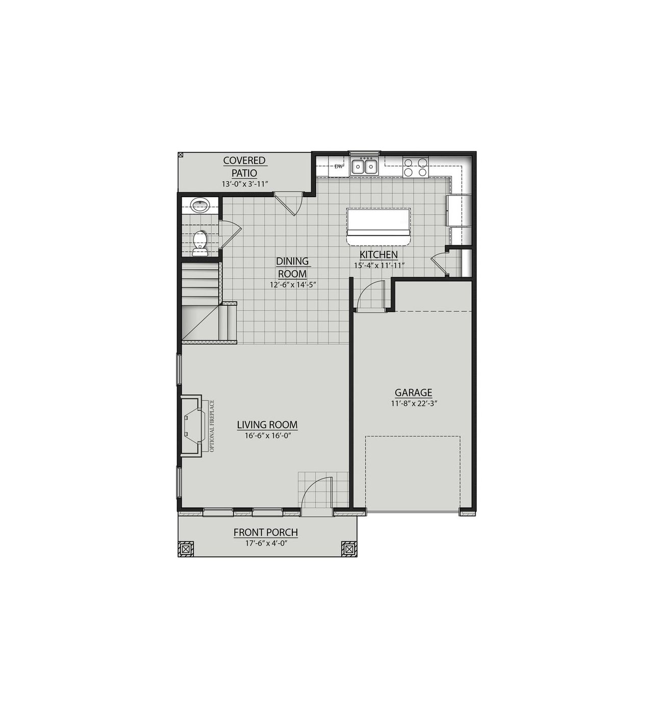 2D floor plan layout of this home in Hickory Cove, Burns, TN (Image 2).
