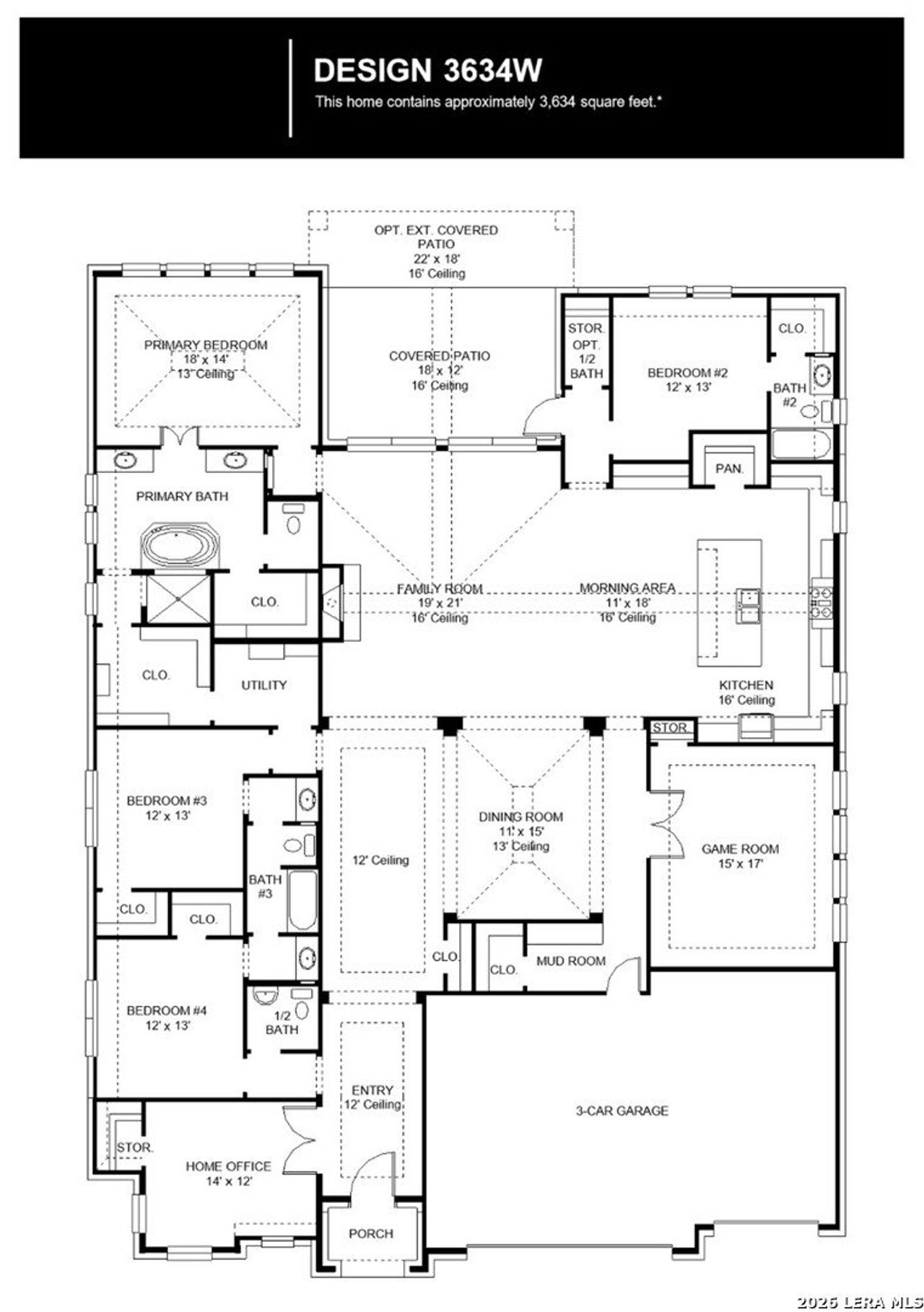 2D floor plan layout of this home in Johnson Ranch, Bulverde, TX (Image 2).