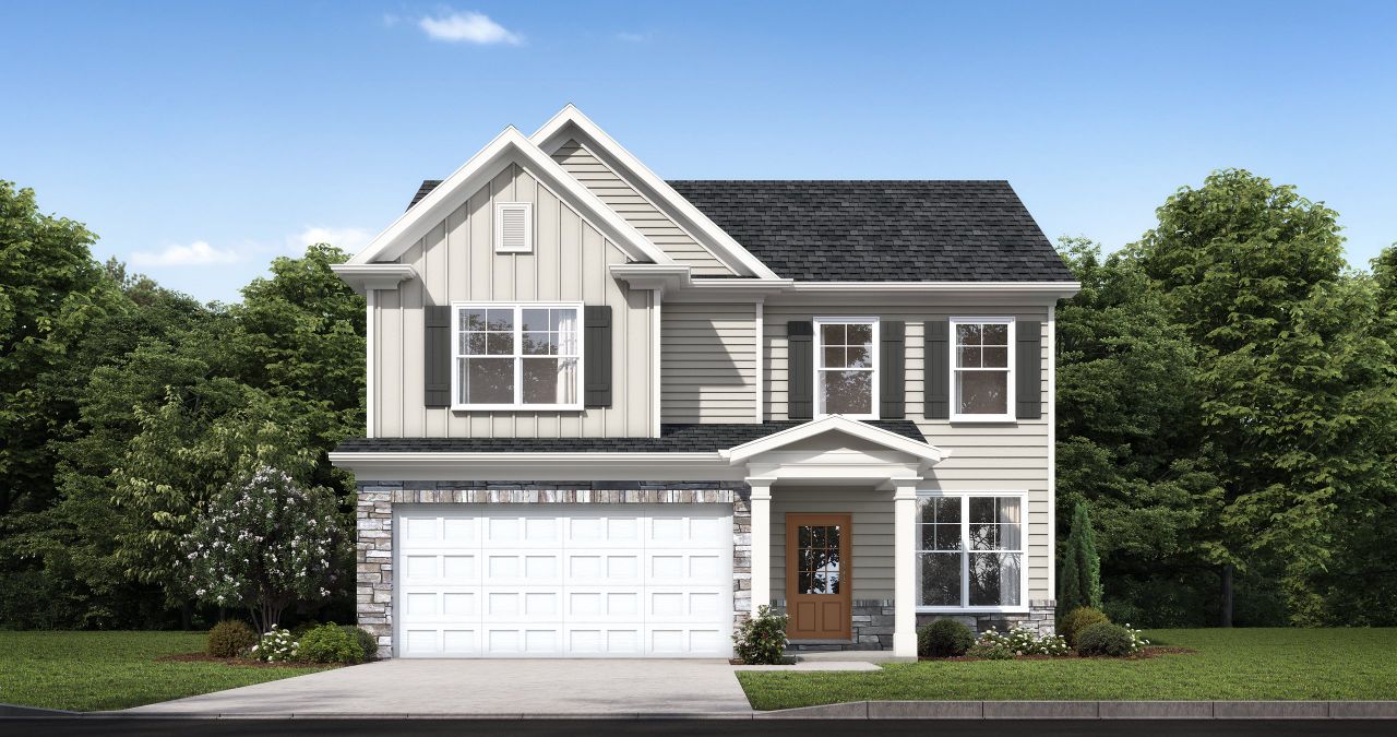 Representative exterior photo of a completed home built from the Mallow by McKinley Homes in Highland Park, Stonecrest, GA (Image 2).