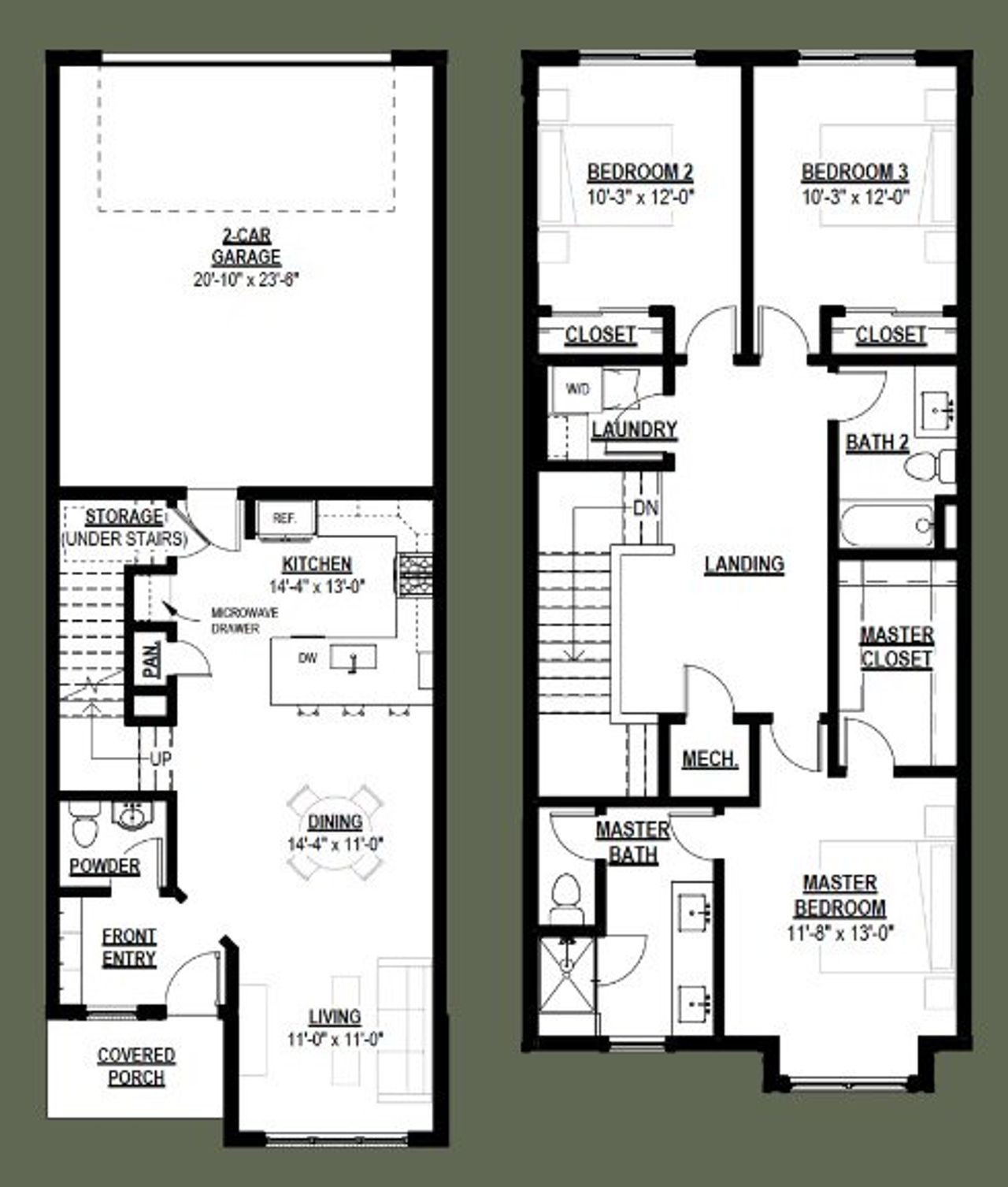 2D floor plan layout for the Rainier by Black Timber Builders in Kechter Farm, Fort Collins, CO (Image 2).