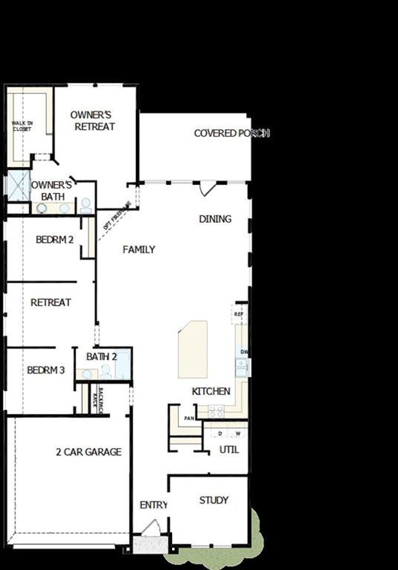2D floor plan layout of this home in Creekshaw – Classic, Royse City, TX (Image 2).