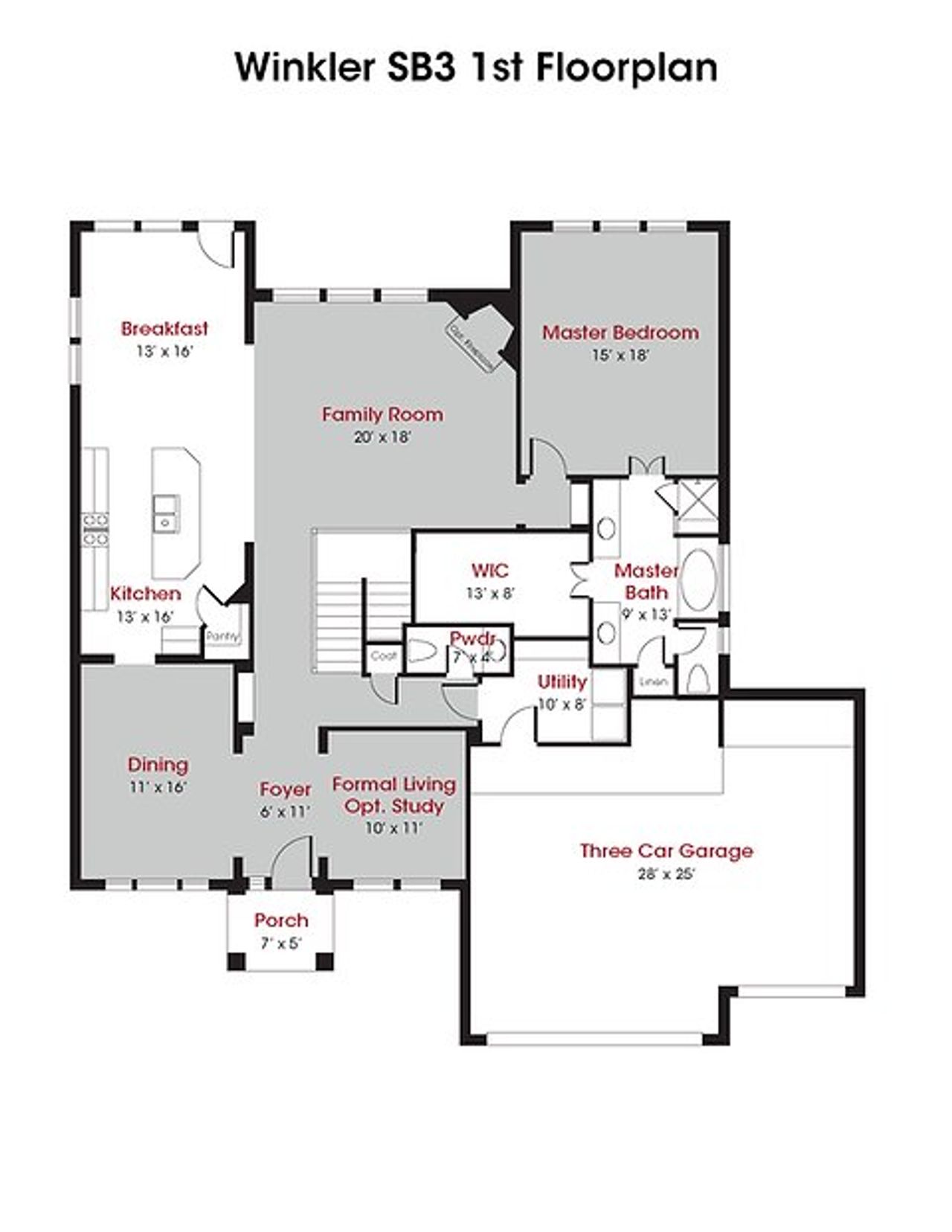 2D floor plan layout of this home in Deer Pines, Conroe, TX (Image 2).