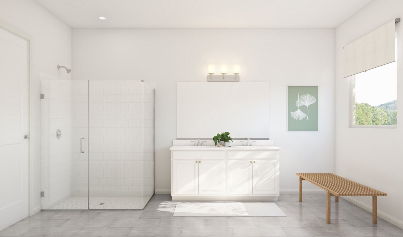 Primary bath with dual sinks