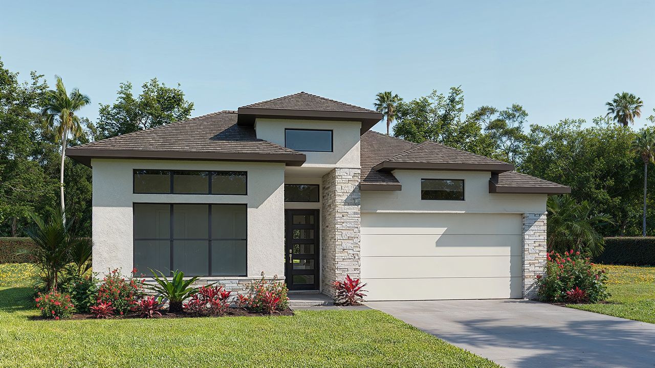 Representative exterior photo of a completed home built from the 2016F by Perry Homes in Magnolia Bay, Nokomis, FL (Image 2).