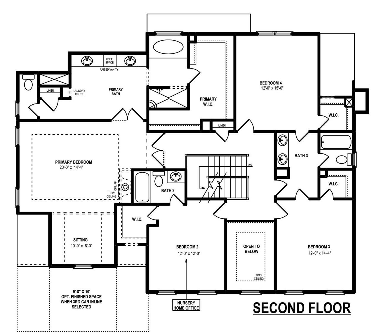 2D floor plan layout for the Wicklow II by O'Dwyer Homes in Chattahoochee Reserve, Cumming, GA (Image 2). 2D floor plan layout for the Wicklow II by O'Dwyer Homes in Chattahoochee Reserve, Cumming, GA (Image 2).
