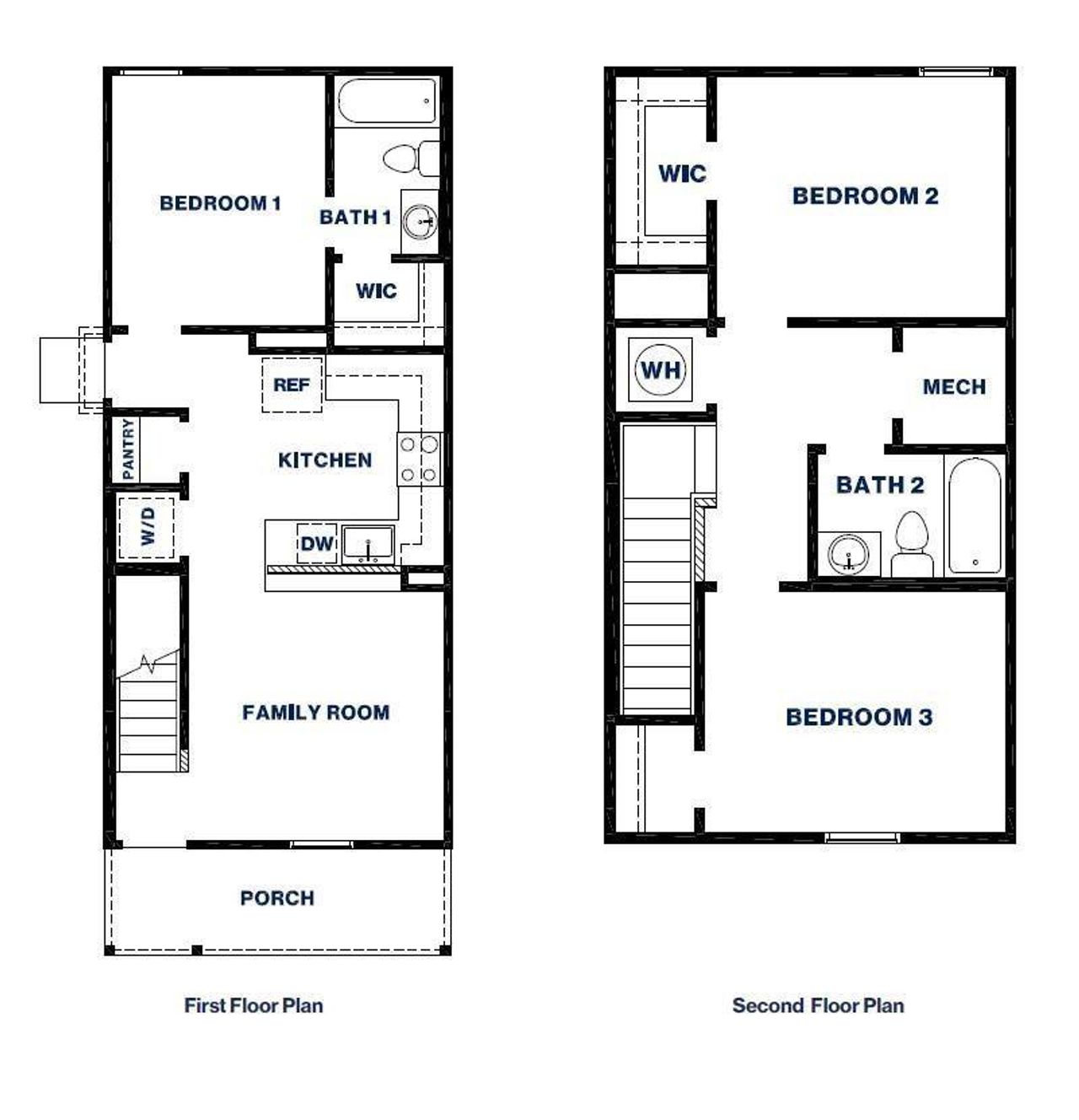 2D floor plan layout of this home in Castles Edge, Willis, TX (Image 2).