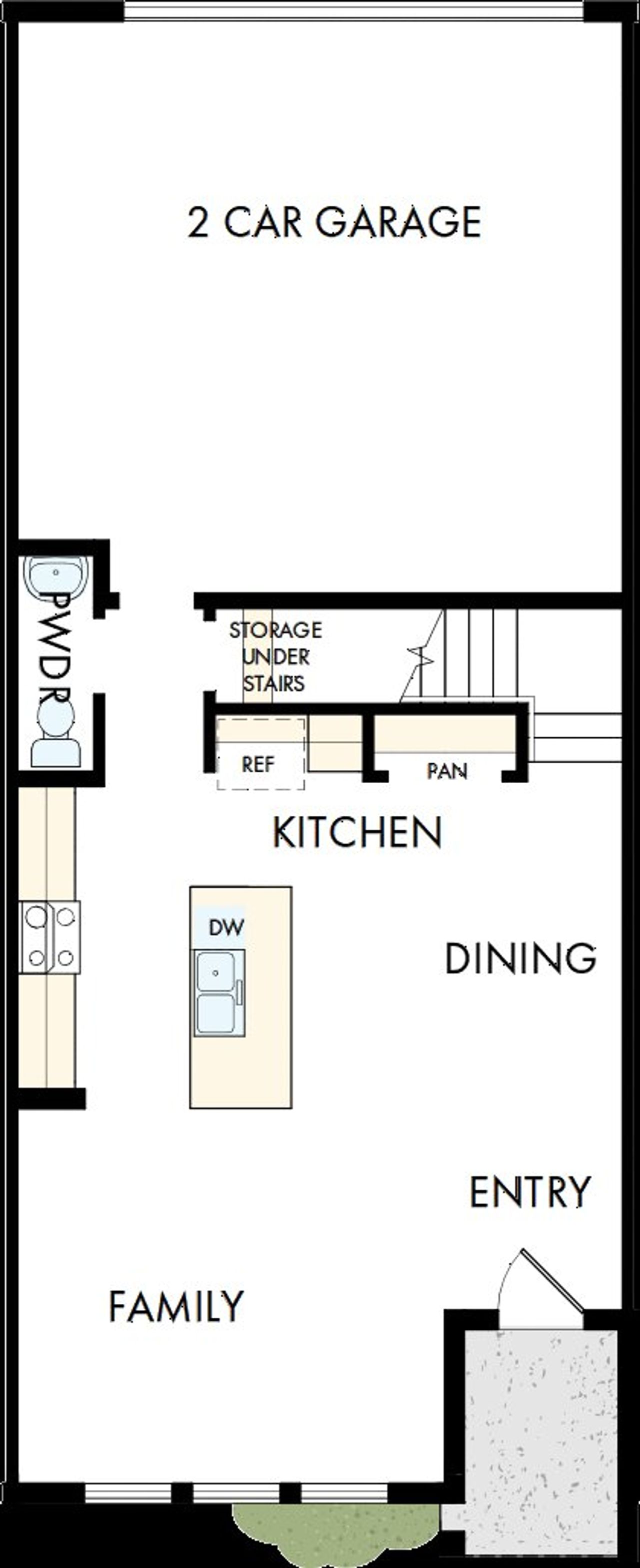 2D floor plan layout of this home in Palmeras at Crossprairie – The Palms Collection, St. Cloud, FL (Image 2).