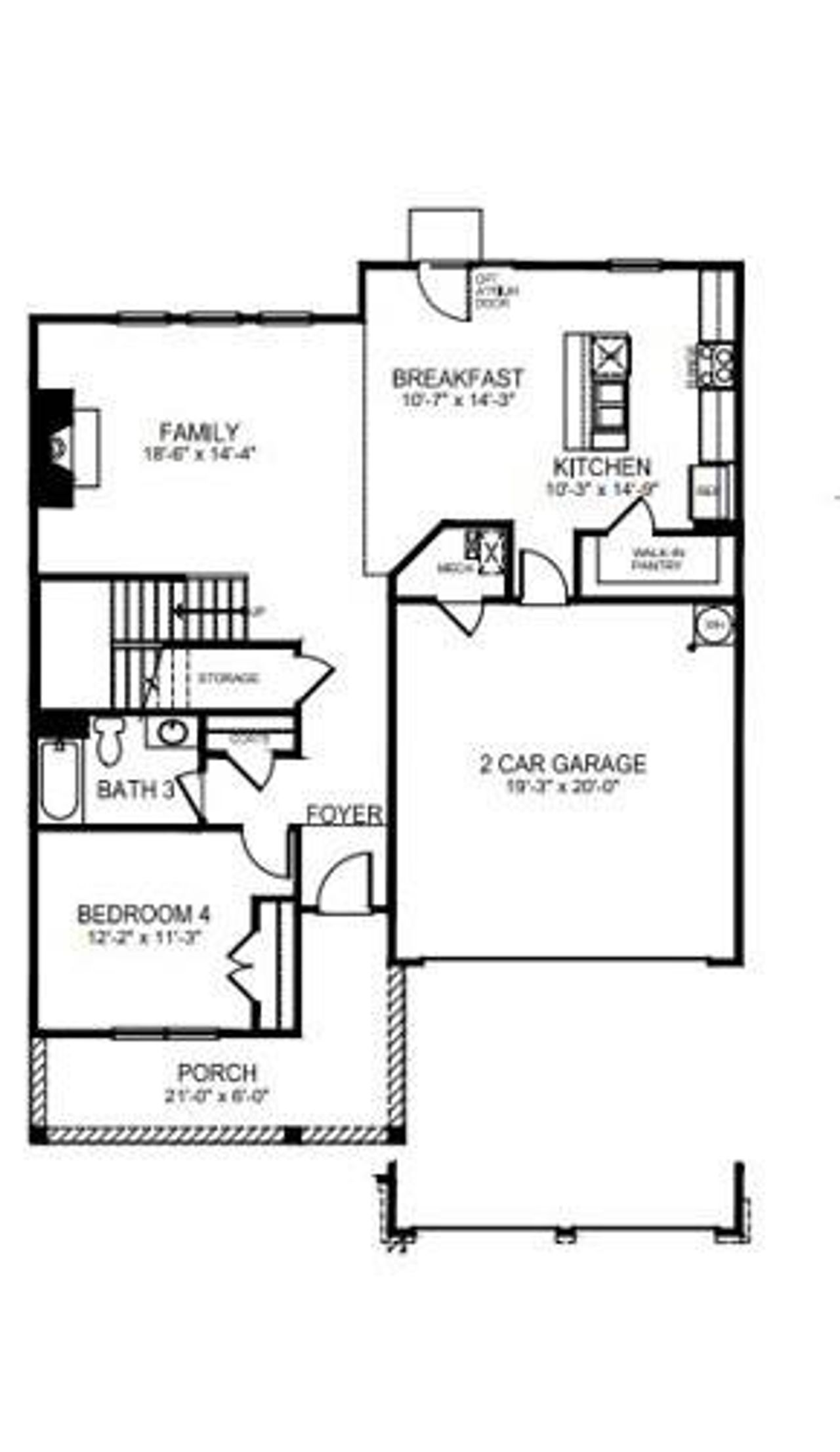 2D floor plan layout of this home in Avalon of Gastonia, Gastonia, NC (Image 2).