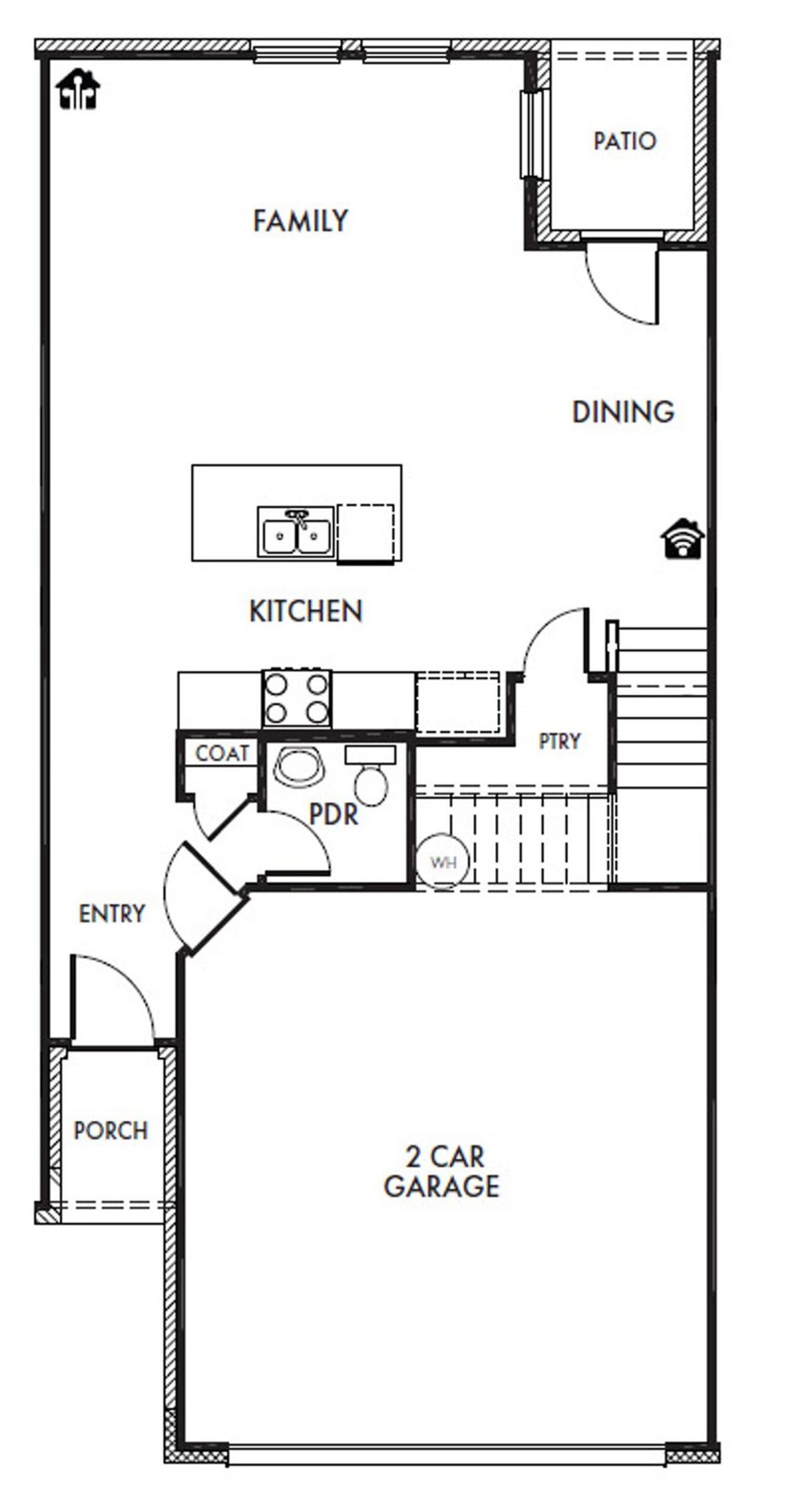 2D floor plan layout for the Opal by Impression Homes in Sereno Oaks, Dallas, TX (Image 2). 2D floor plan layout for the Opal by Impression Homes in Sereno Oaks, Dallas, TX (Image 2).