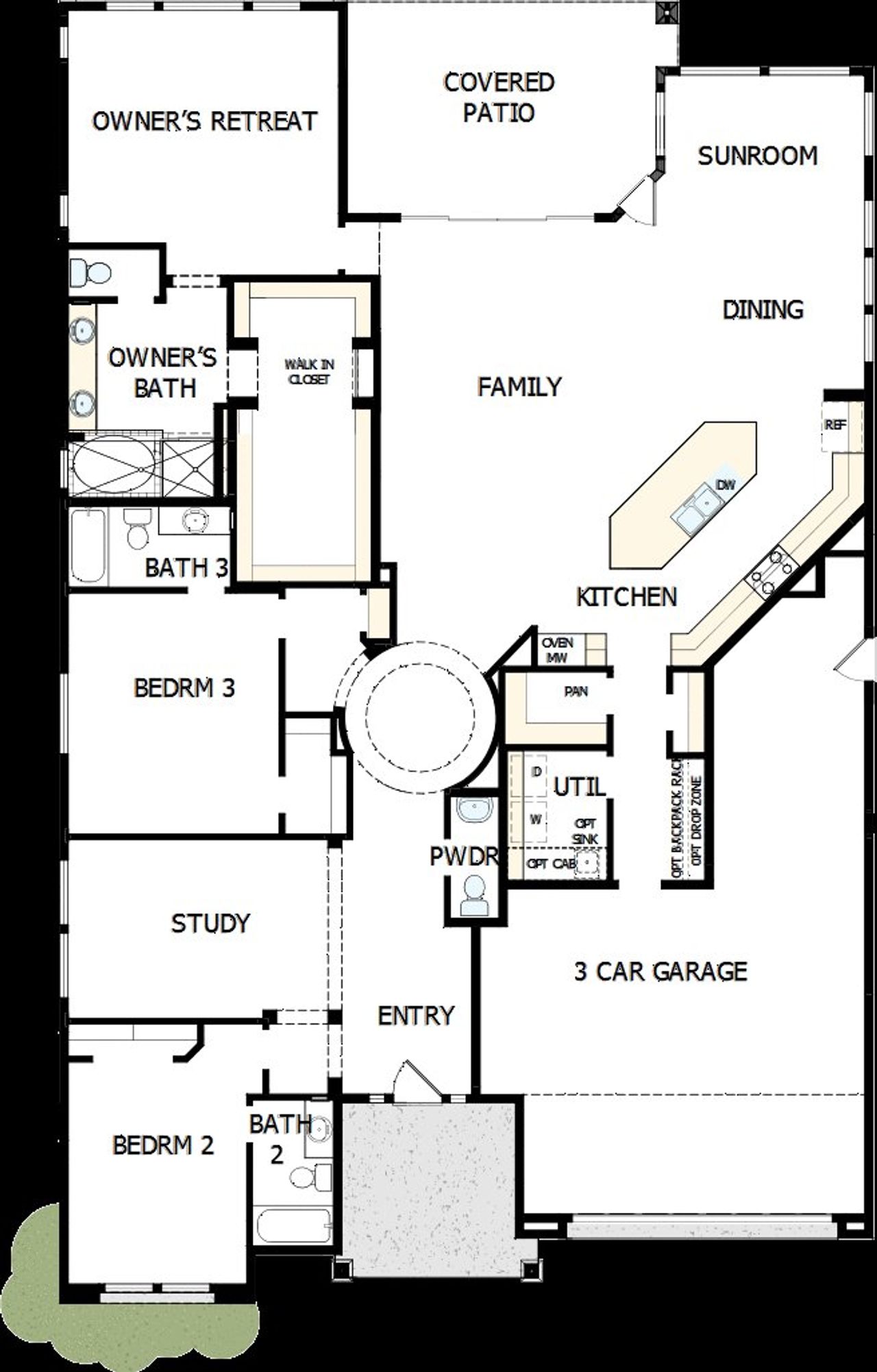 2D floor plan layout of this home in Meridian at Northpointe at Vistancia, Peoria, AZ (Image 2).